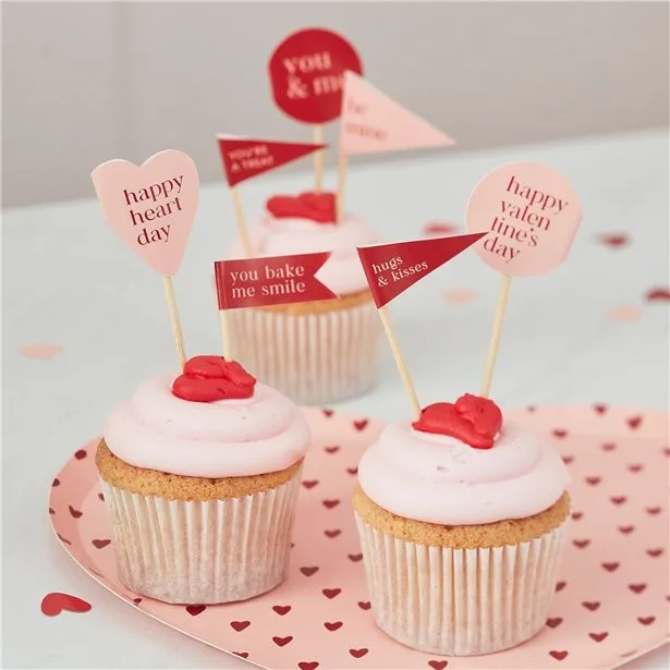 Set di topper per muffin di San Valentino