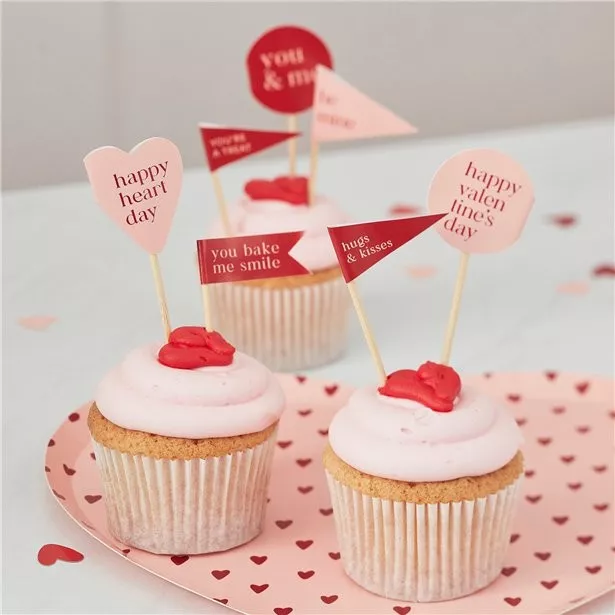 Set di topper per muffin di San Valentino