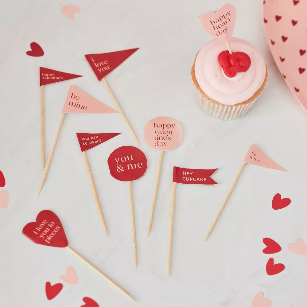 Set di topper per muffin di San Valentino