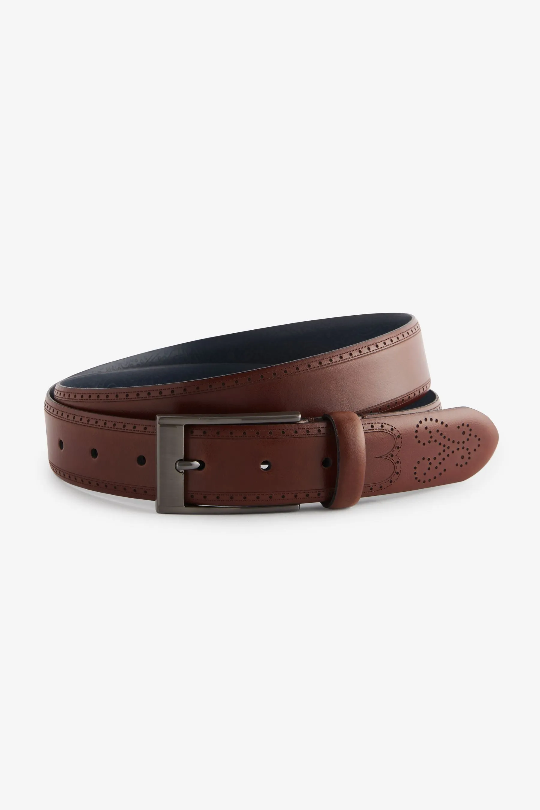 Signature - Cintura brogue in pelle