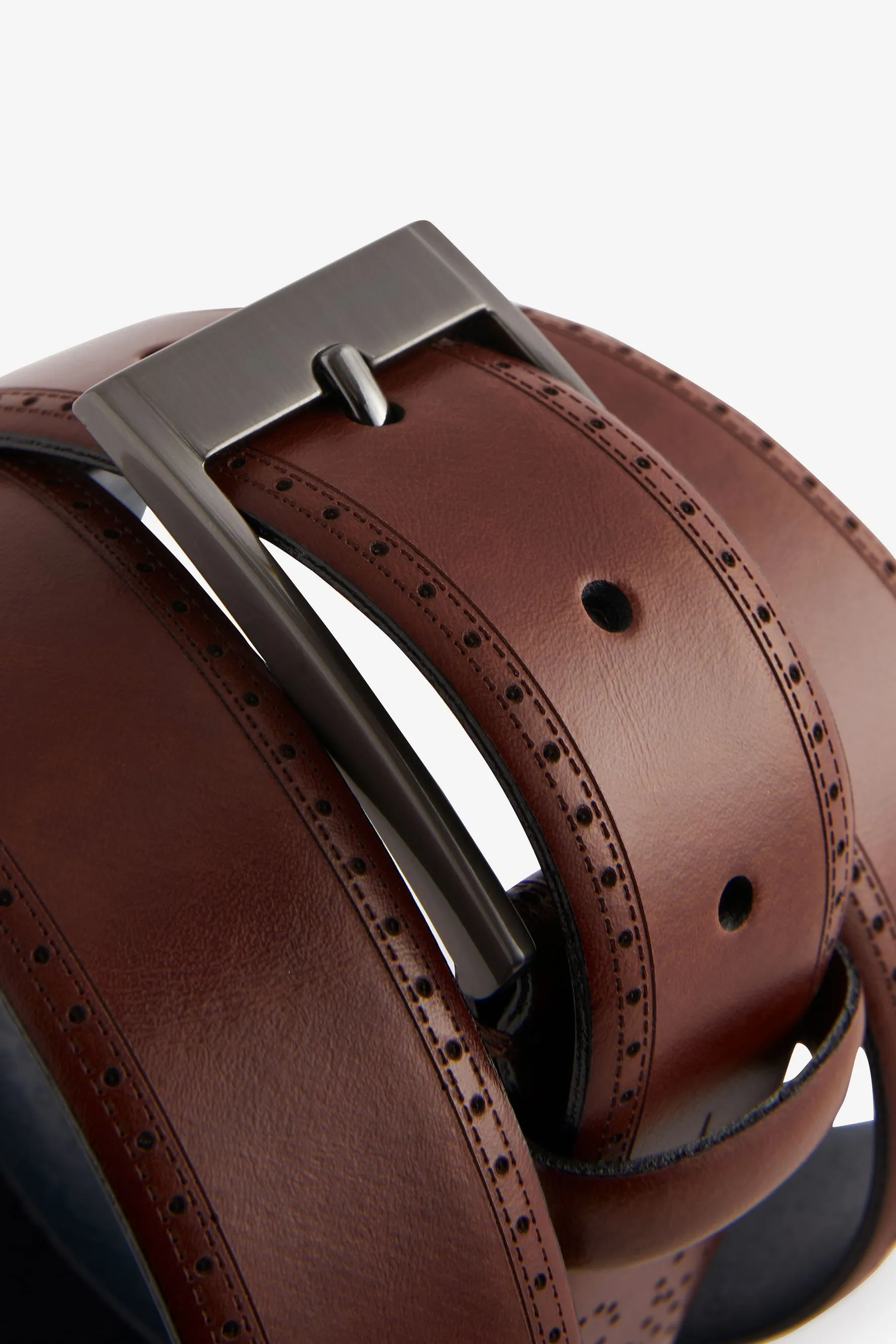 Signature - Cintura brogue in pelle
