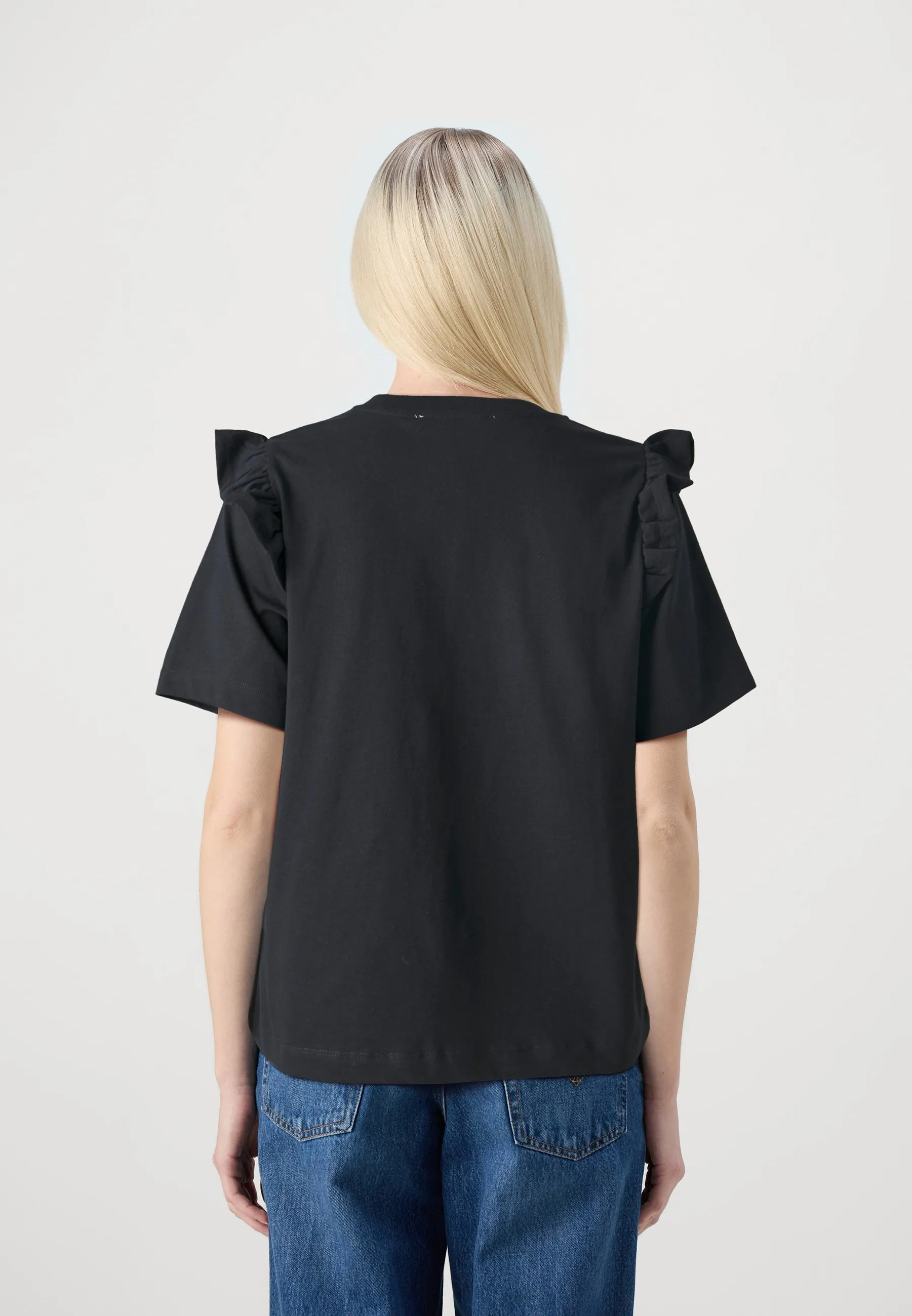 SLFCILLEE RUFFLE TEE - T-shirt con stampa