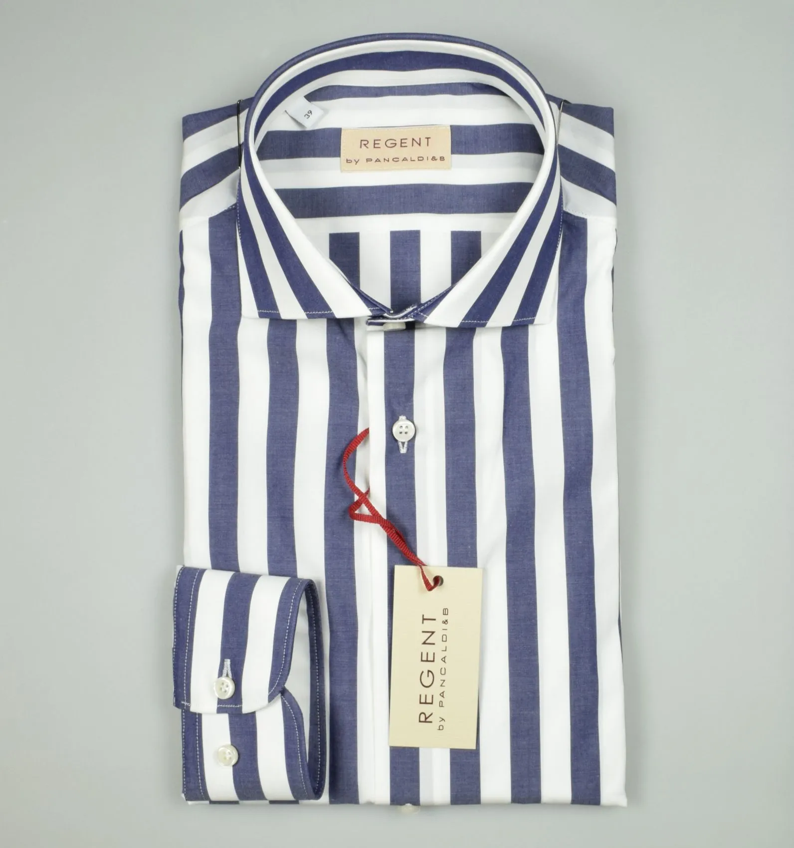 Slim fit blue striped shirt wide stretch cotton