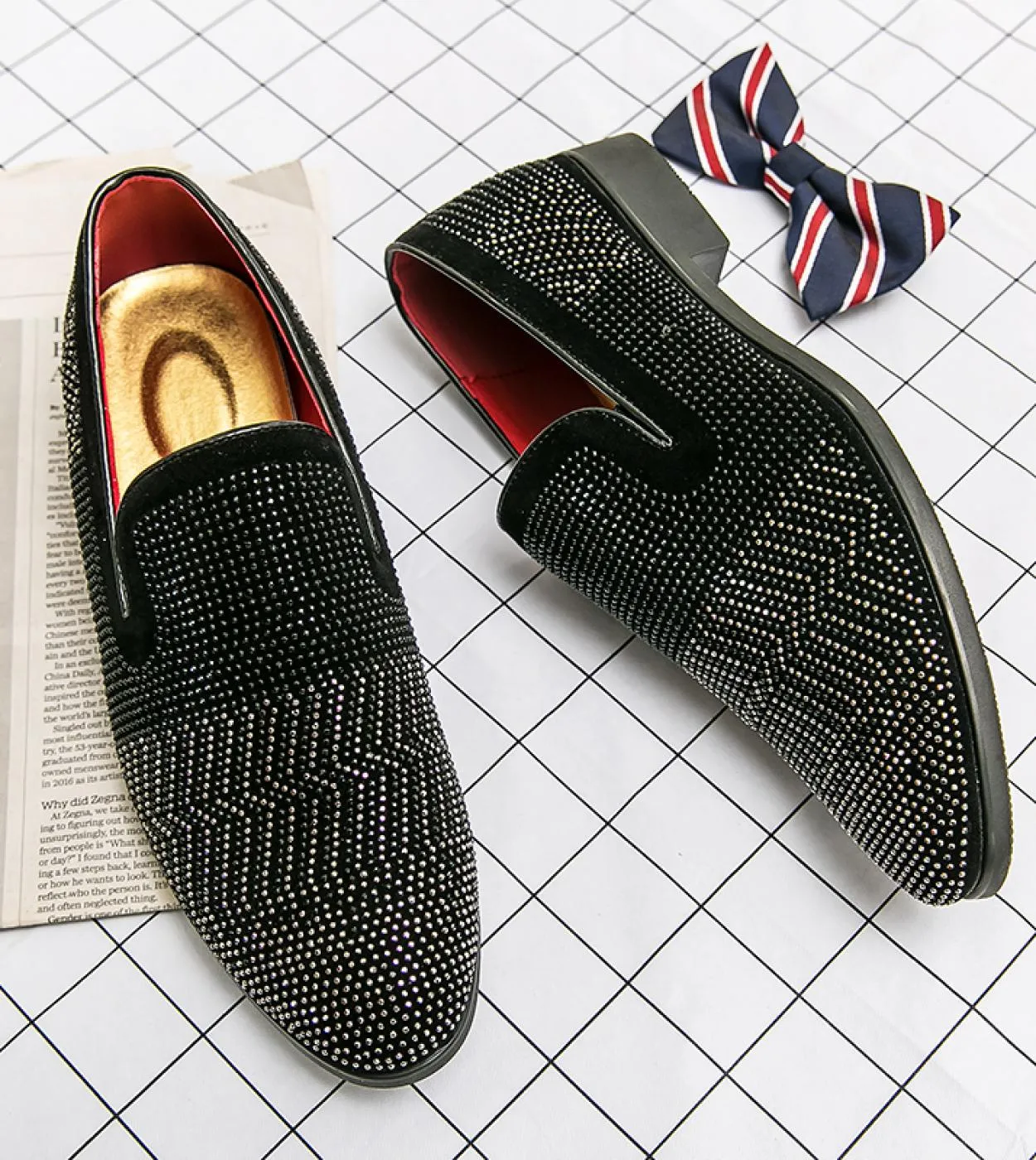 Slip On Scarpe Uomo Mocassini Mocassini Neri Solido Morbido Scarpe Uomo Casual Taglie Grandi Moda Traspirante Camoscio Oro Zapat