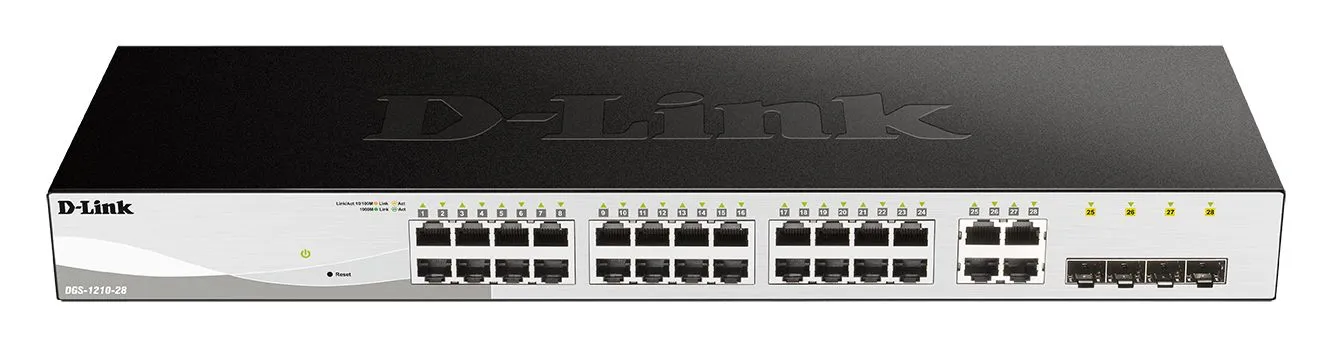 Smart Switch D-Link Gigabit, 10/100/1000Mbit/s, 28 porte, Montaggio rack , No