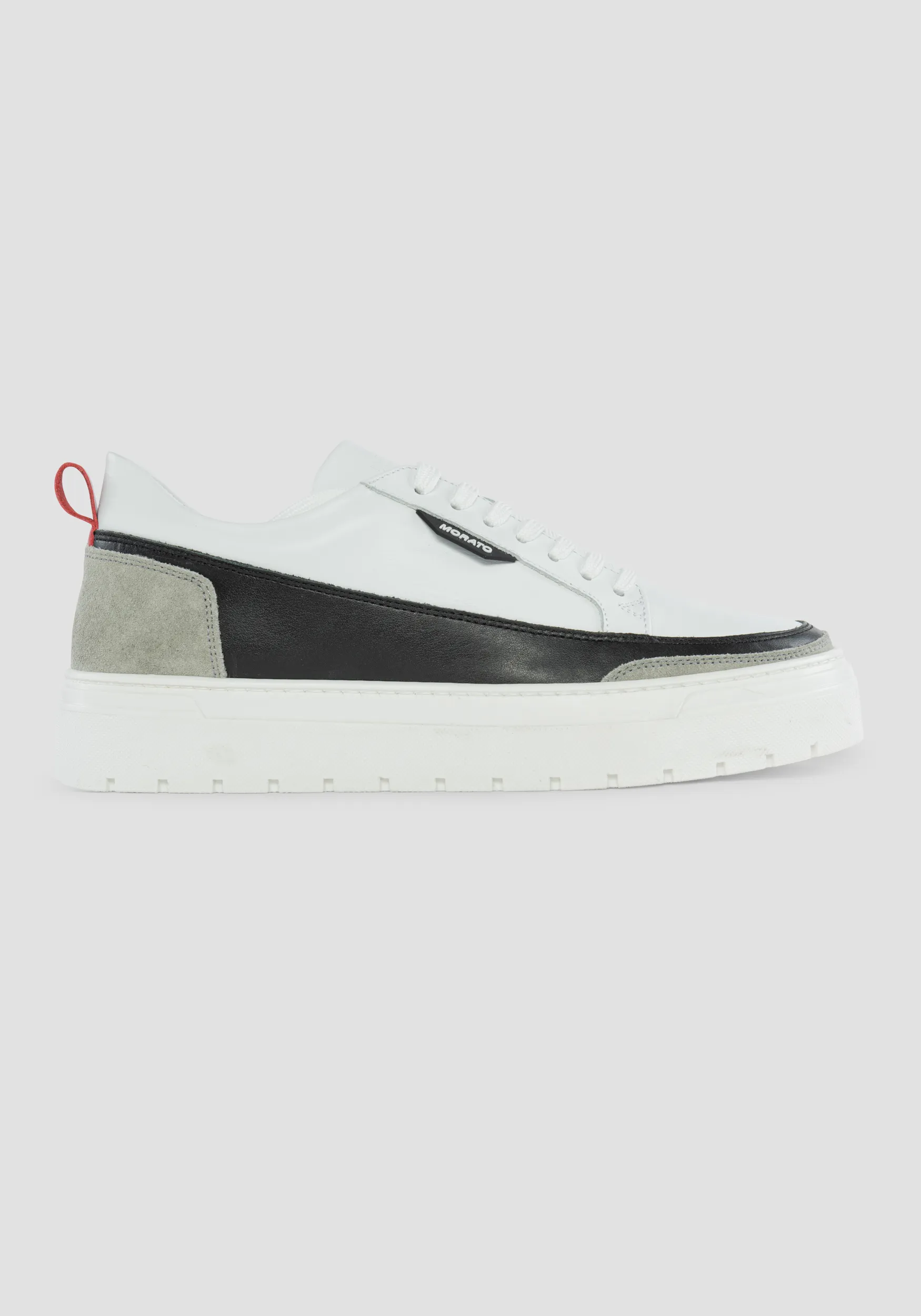 SNEAKER BASSA “FLINT” IN PELLE NAPPA E DETTAGLI IN CAMOSCIO