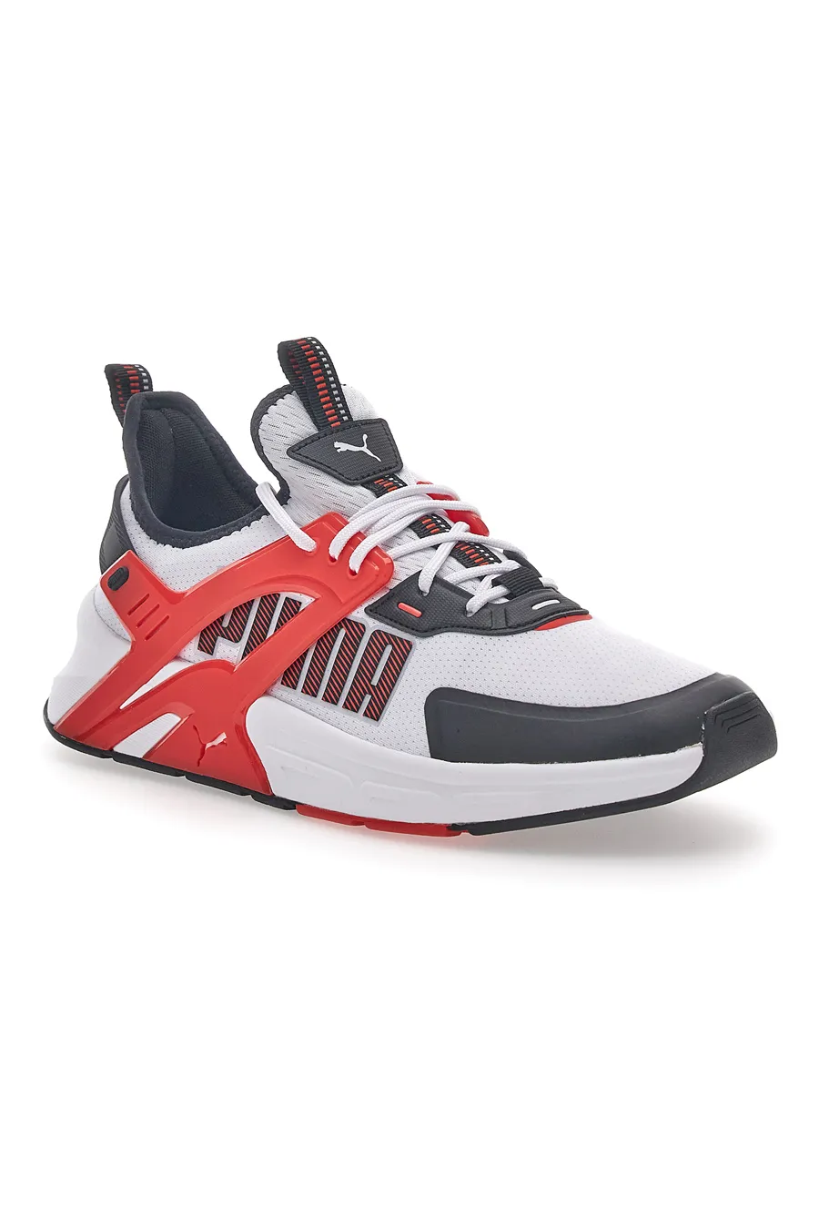 Sneakers Bianche con Dettagli Rossi e Neri Puma Pacer +