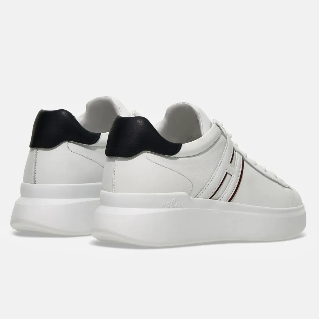 Sneakers da uomo Hogan H580 bianca e nera in pelle