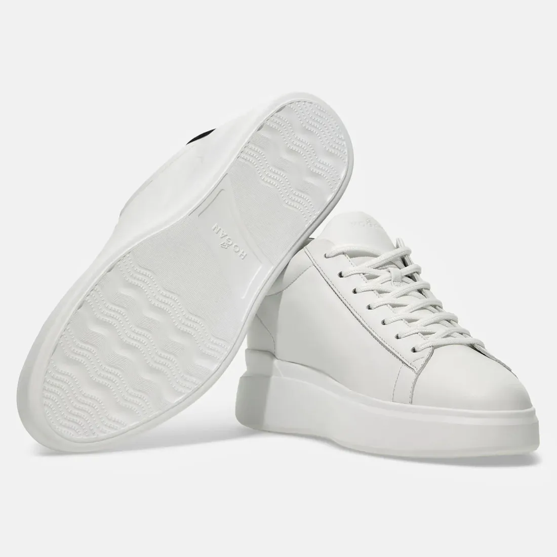 Sneakers da uomo Hogan H580 bianca e nera in pelle