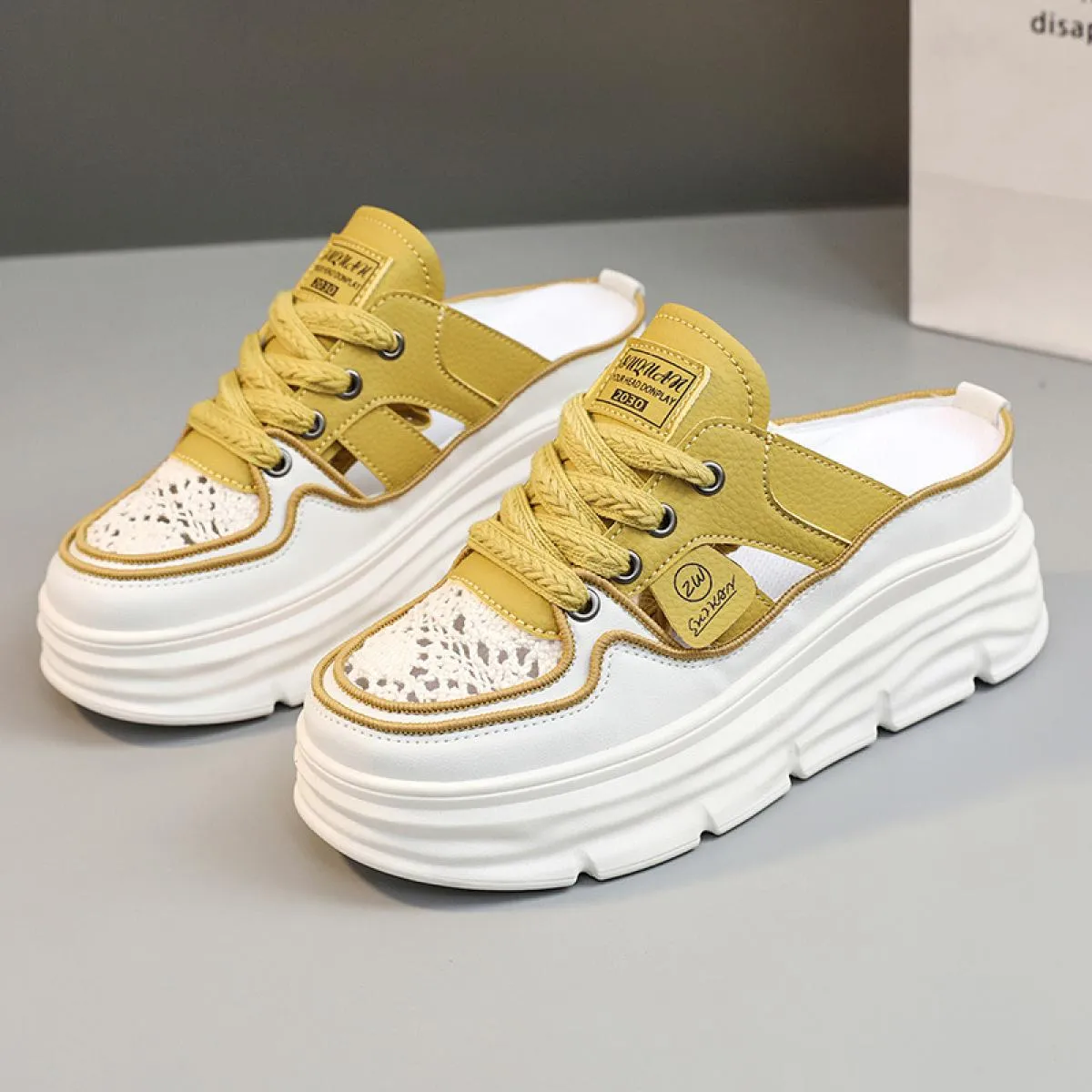 Sneakers robuste alla moda Mocassini da donna Mocassini Slip On Tacchi altissimi Punta tonda Scarpe da donna Piattaforma Scarpe