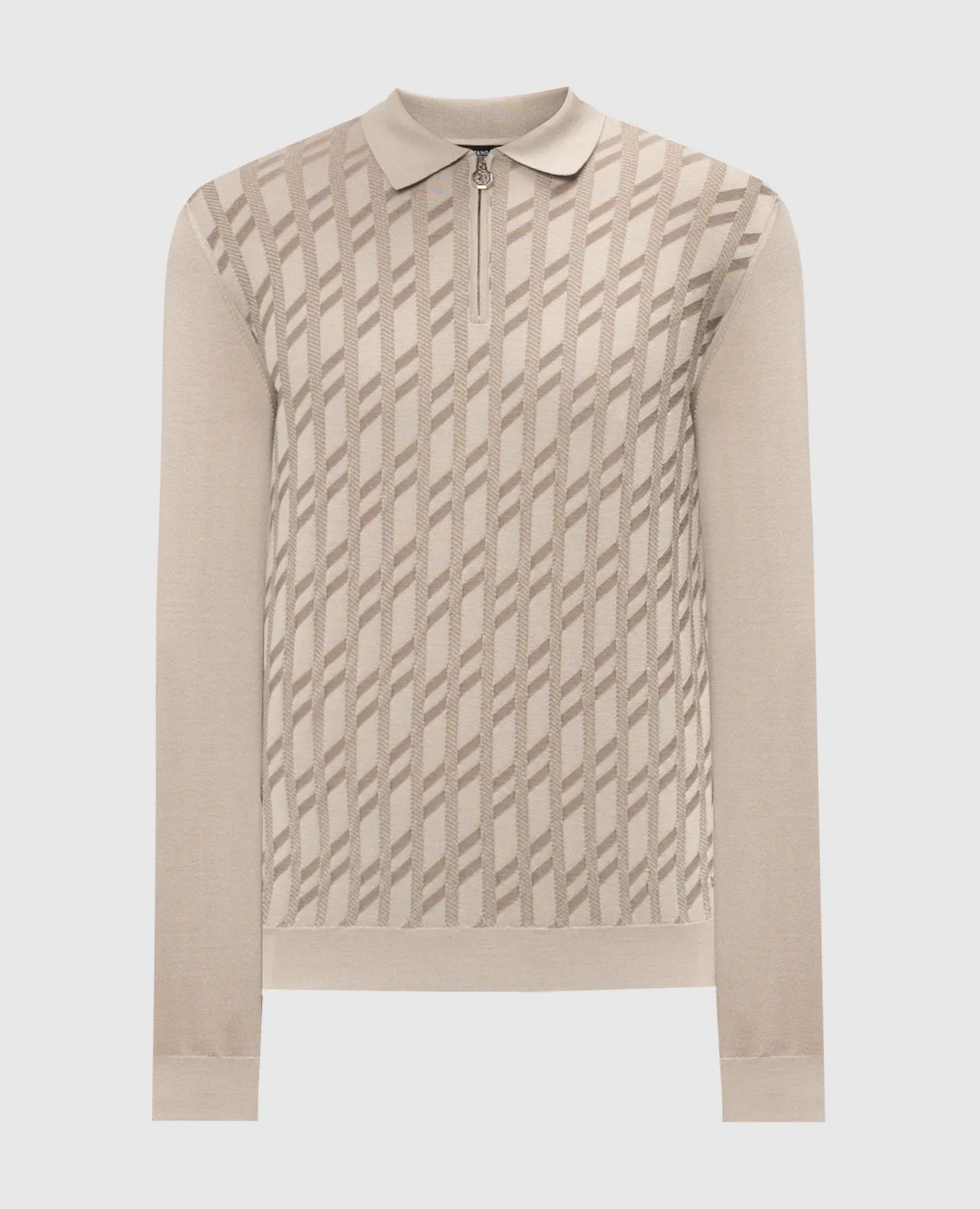 Stefano Ricci Polo in cashmere e seta a fantasia grigia K808083P30F24373