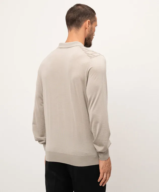 Stefano Ricci Polo in cashmere e seta a fantasia grigia K808083P30F24373