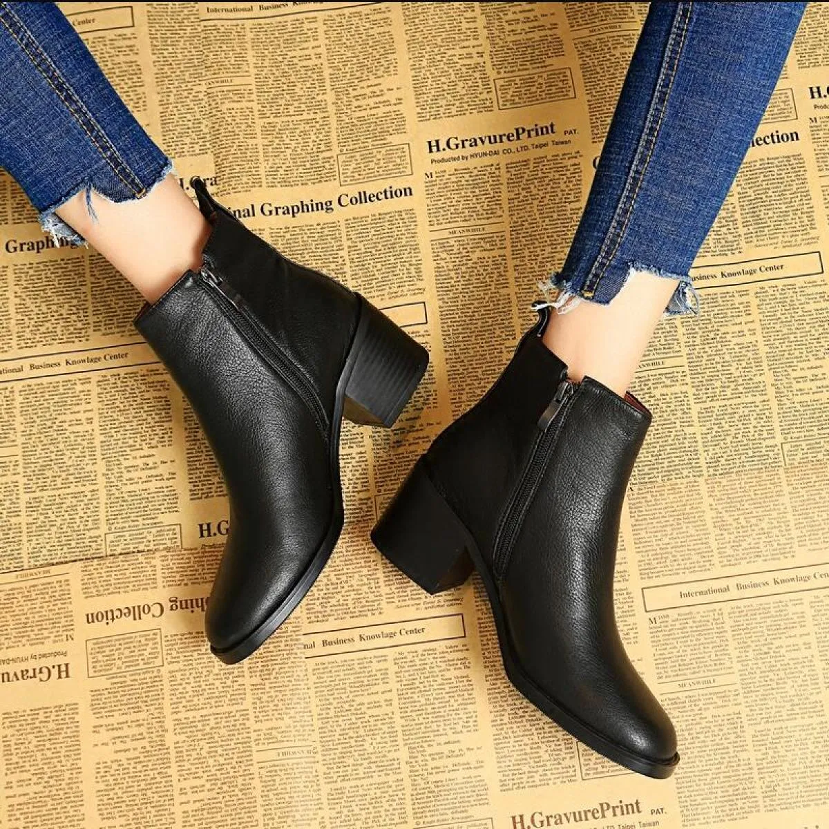 Stivaletti Chelsea in vera pelle da donna Stivali da donna in vera pelle stile britannico