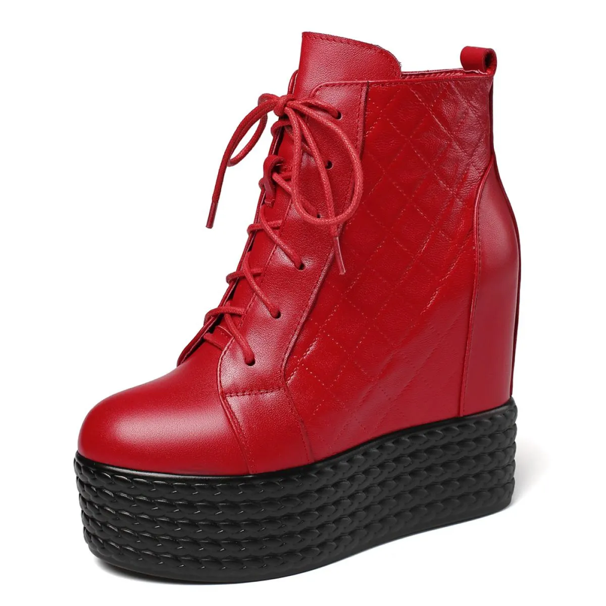 Stivaletti Donna Con Plateau Rosso Stivaletti Rossi Con Plateau Stivali Con Tacco Donna Stivali Rossi Con Zeppa Da Donna