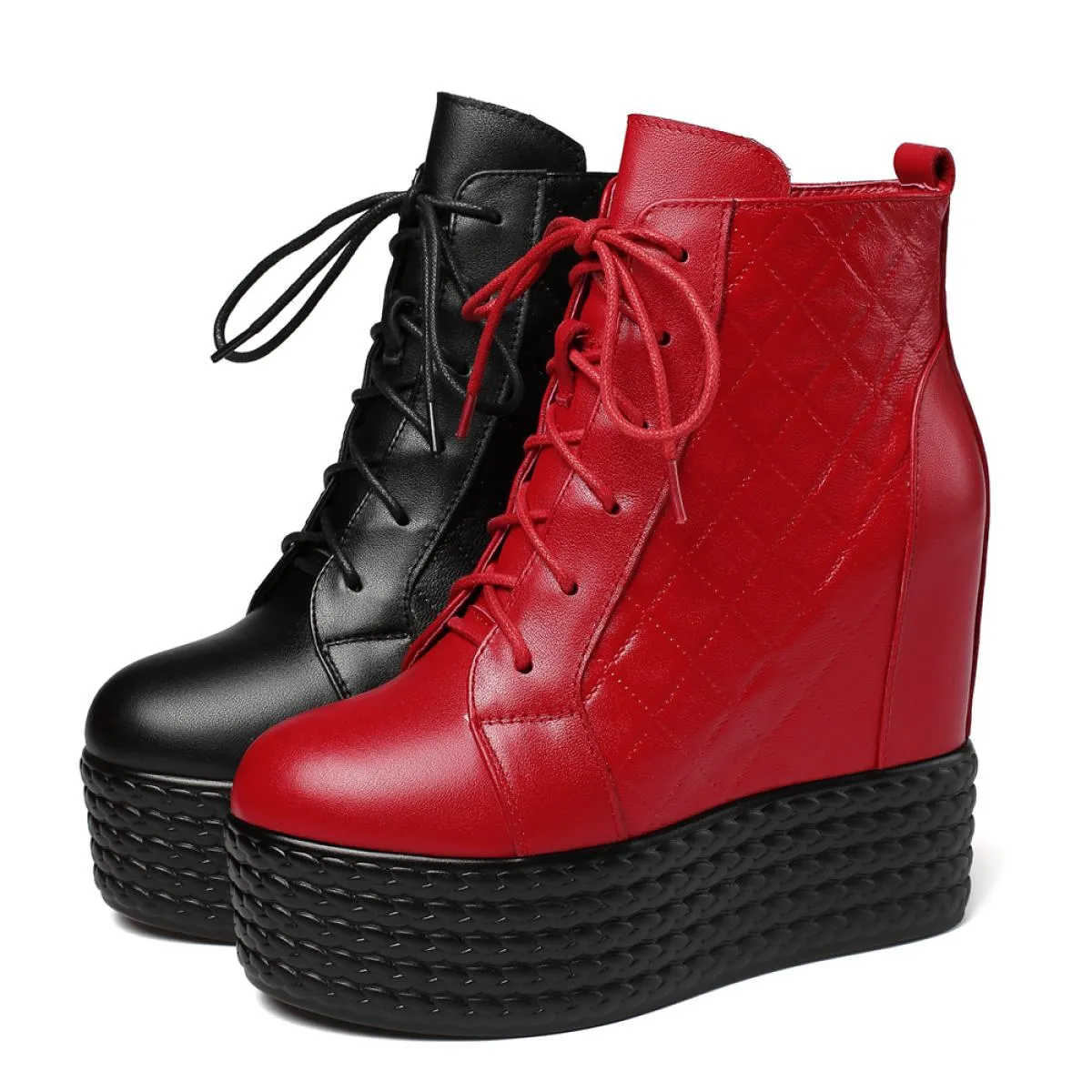 Stivaletti Donna Con Plateau Rosso Stivaletti Rossi Con Plateau Stivali Con Tacco Donna Stivali Rossi Con Zeppa Da Donna