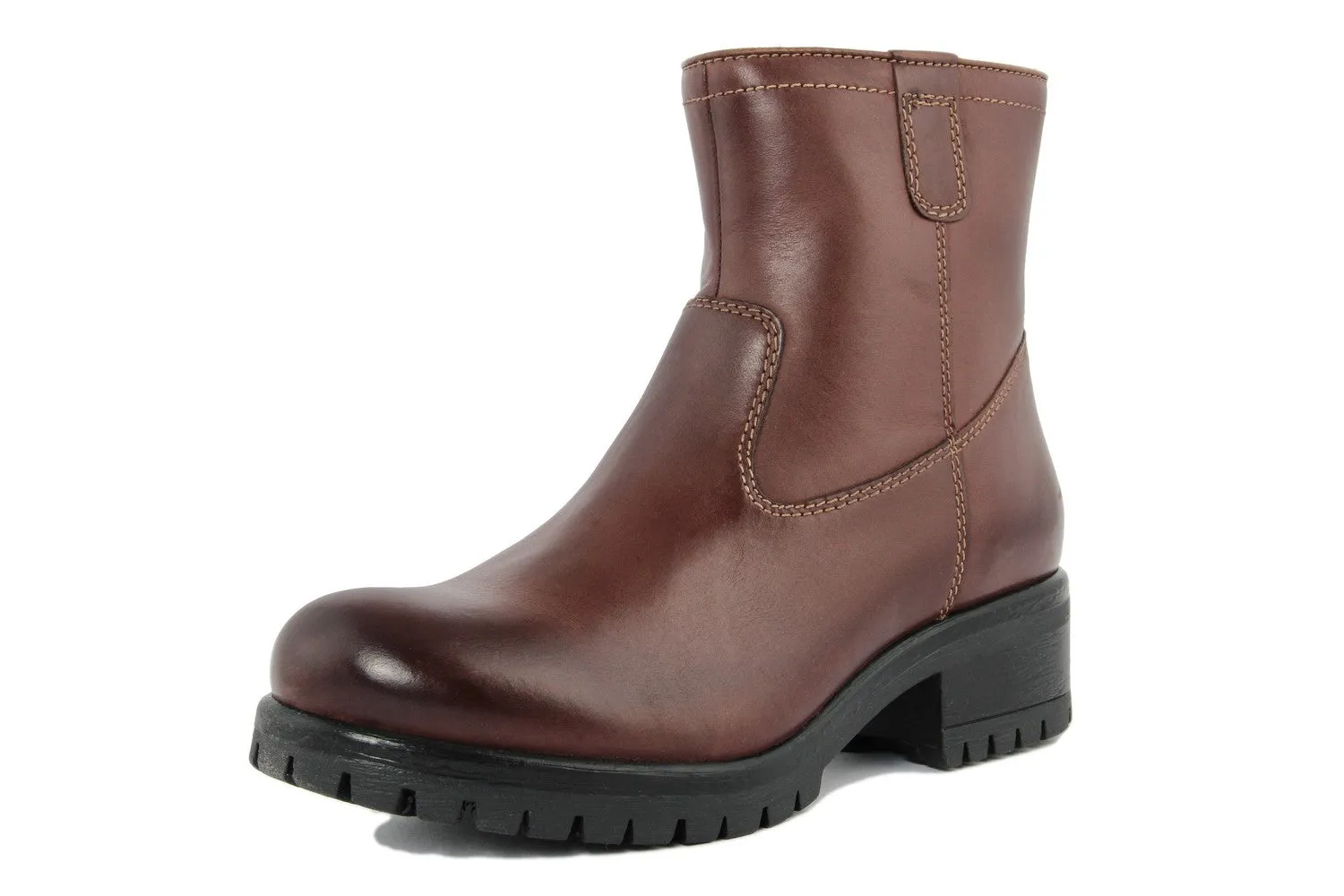 Stivaletto biker Donna in pelle Marrone