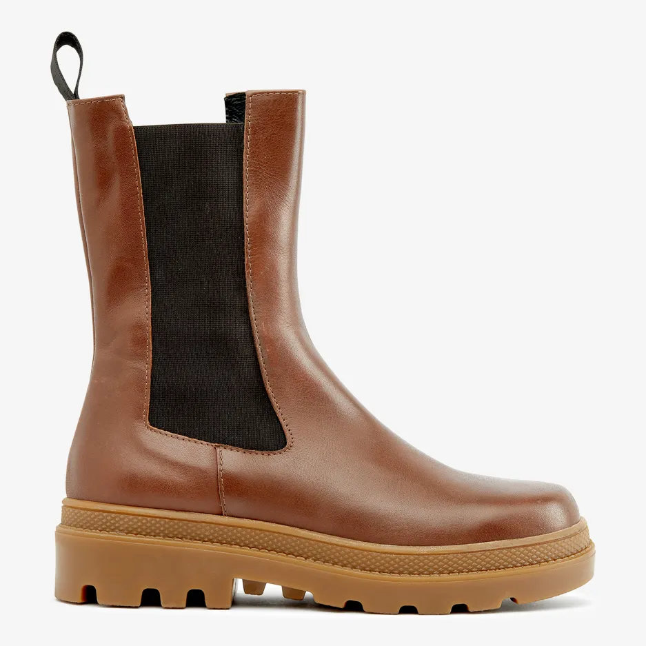Stivaletto Cuoio con Elastico