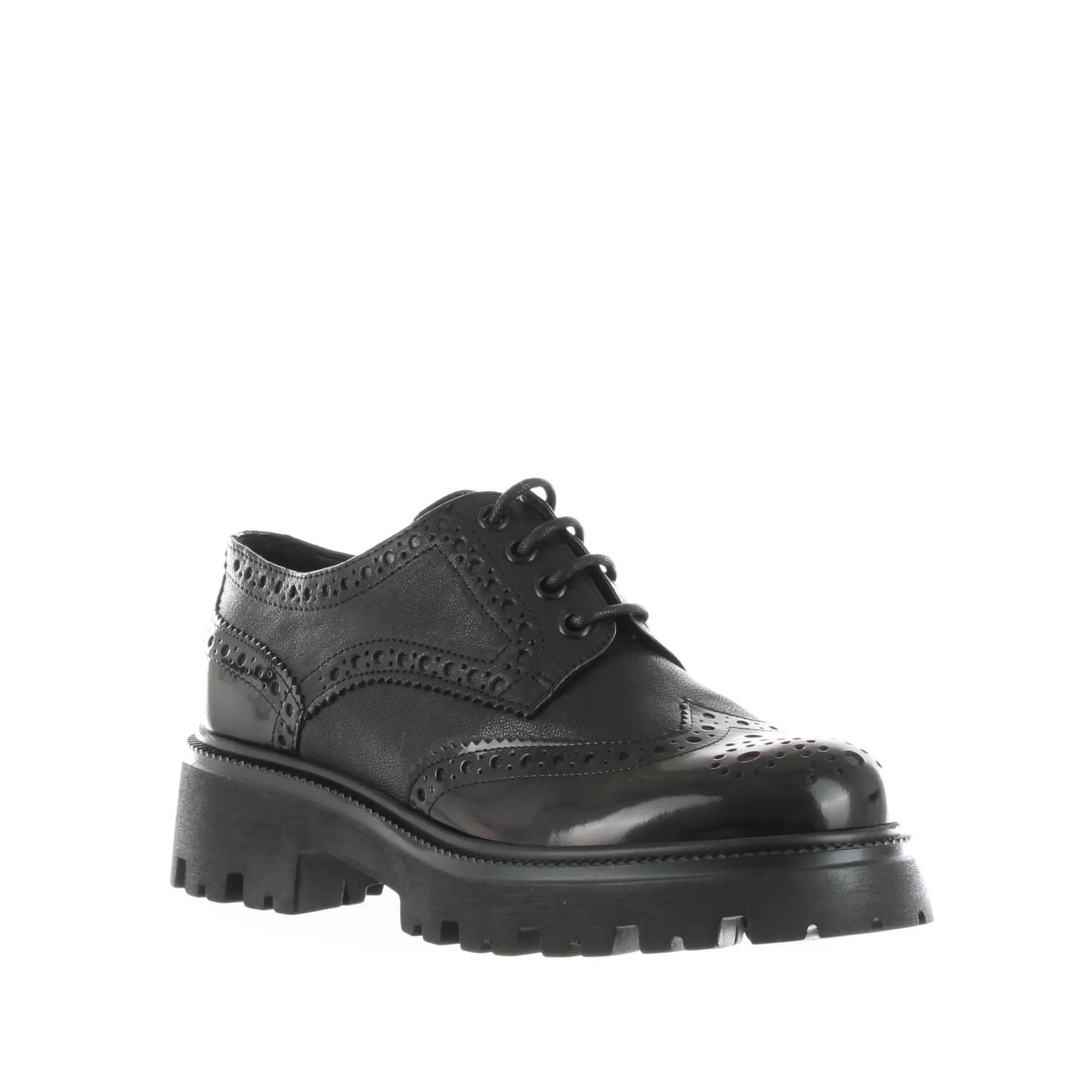 Stringata in pelle brogue