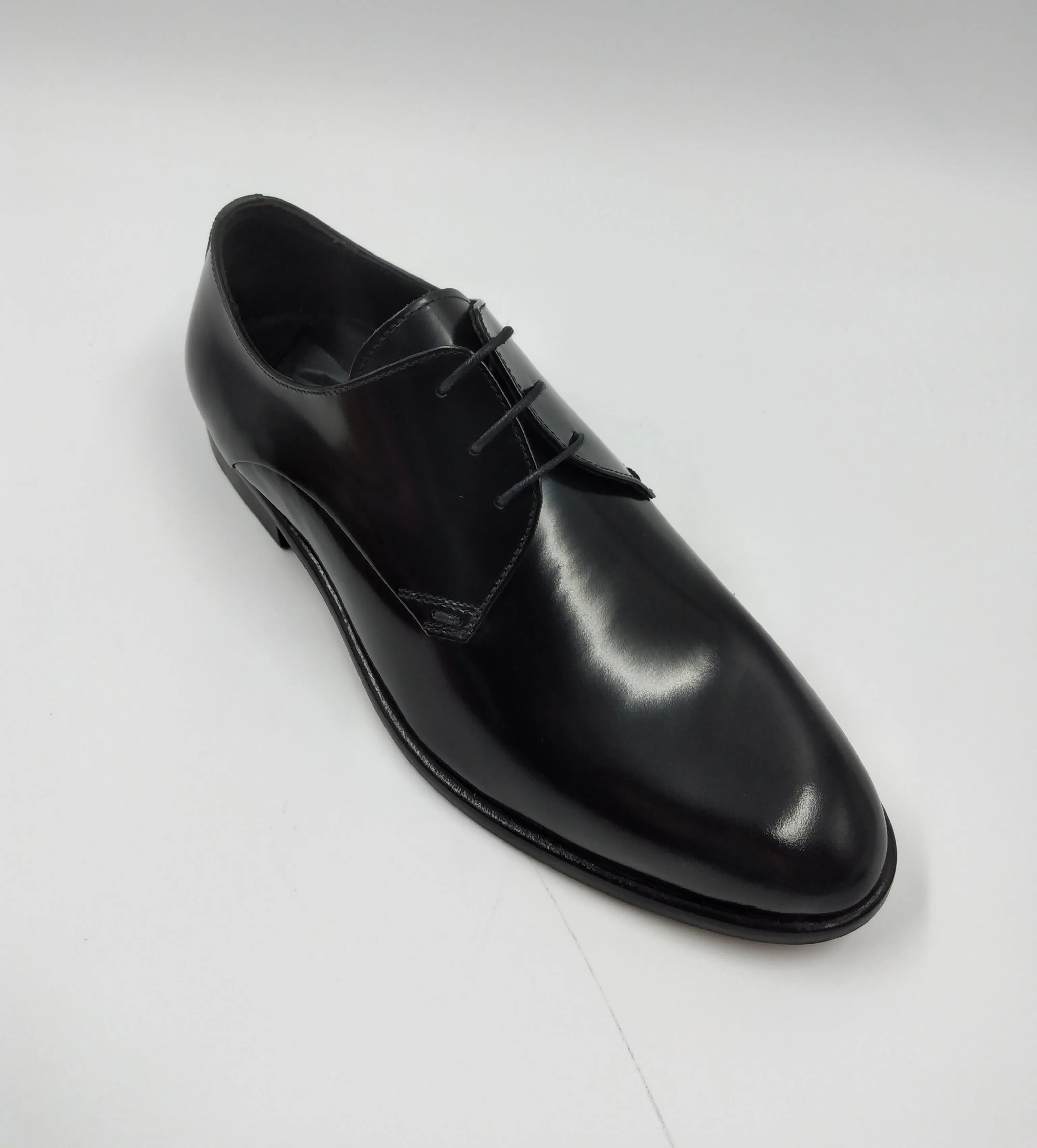 STRINGATE DERBY PELLE NERA