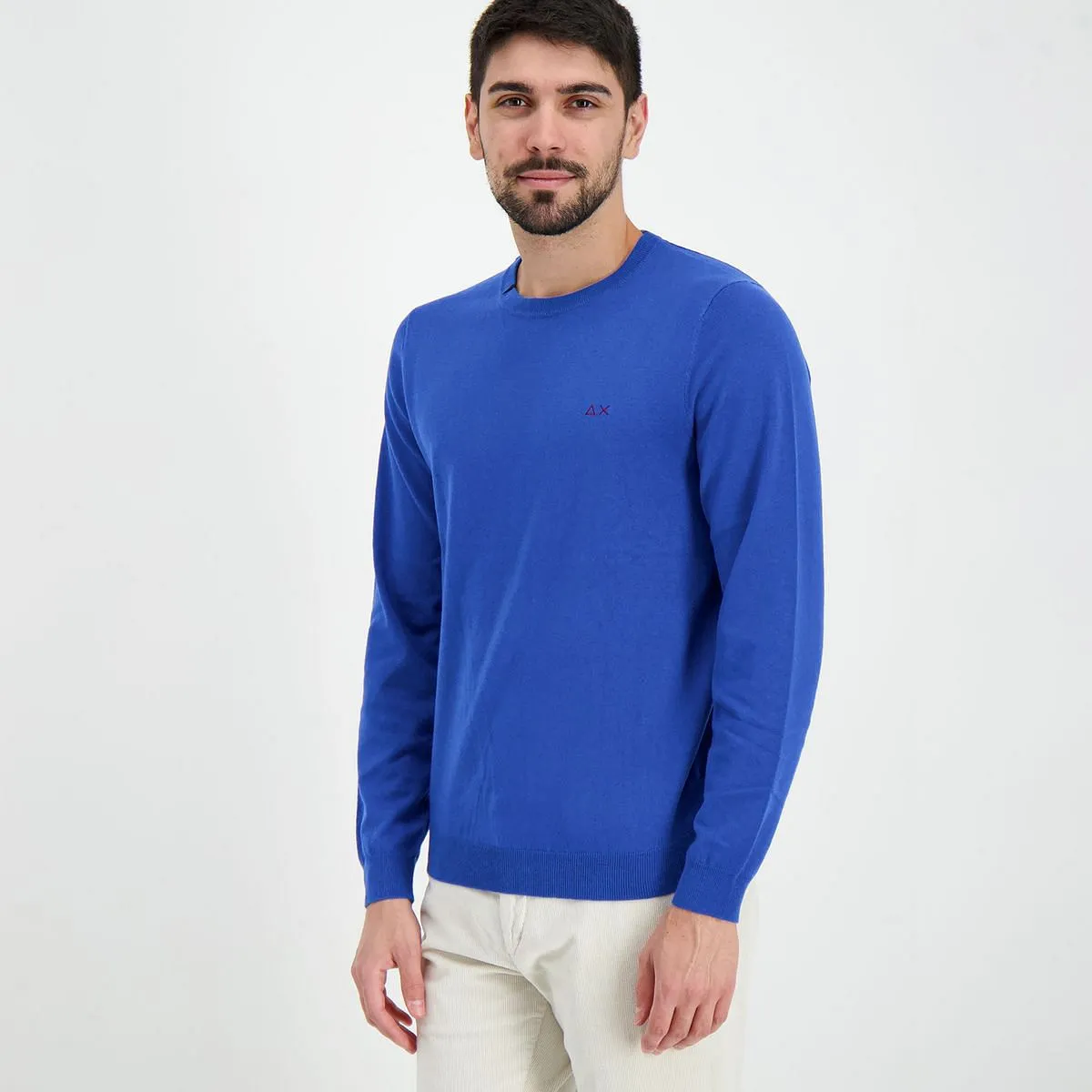      SUN 68 MAGLIONE GIROCOLLO IN COTONE E LANA  
