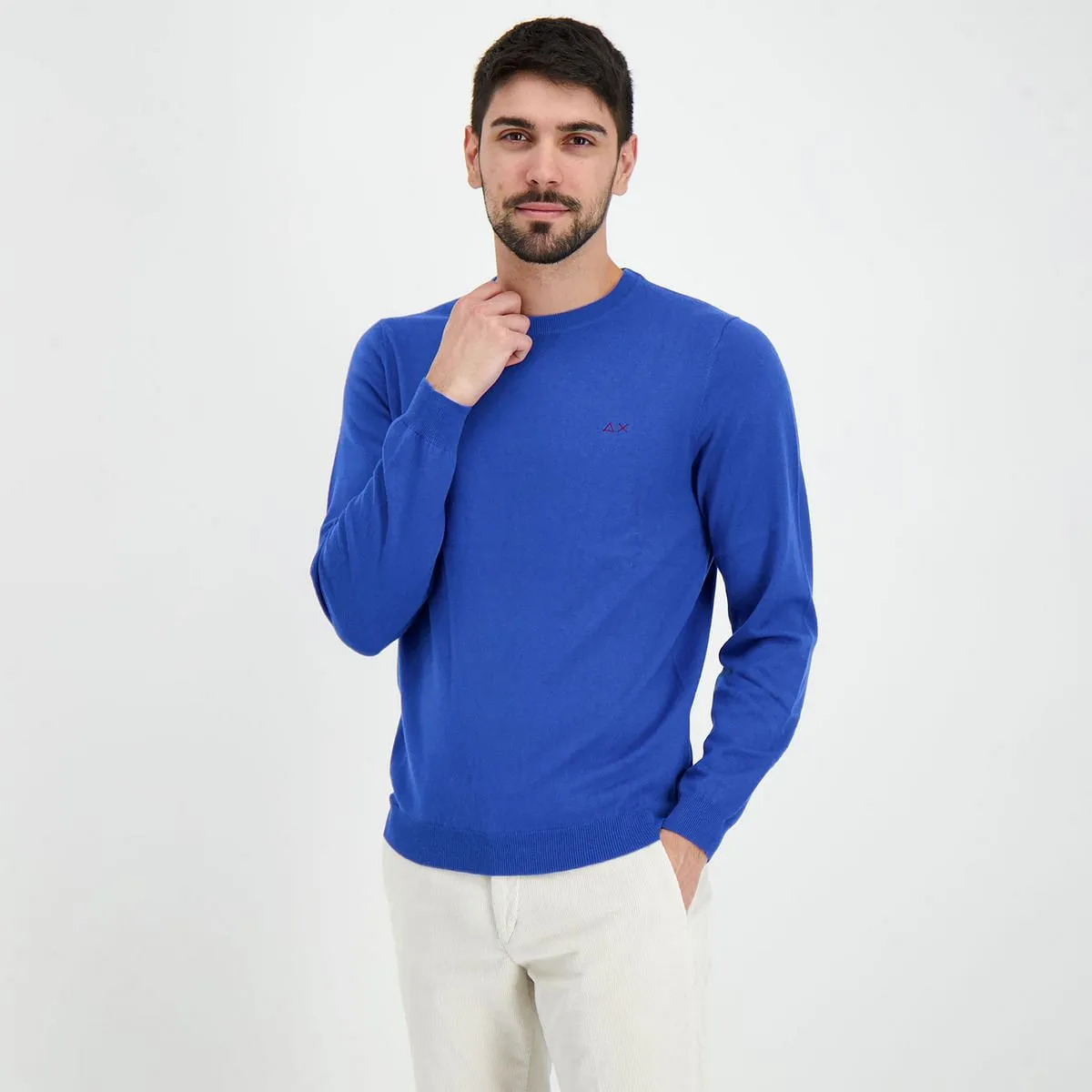      SUN 68 MAGLIONE GIROCOLLO IN COTONE E LANA  