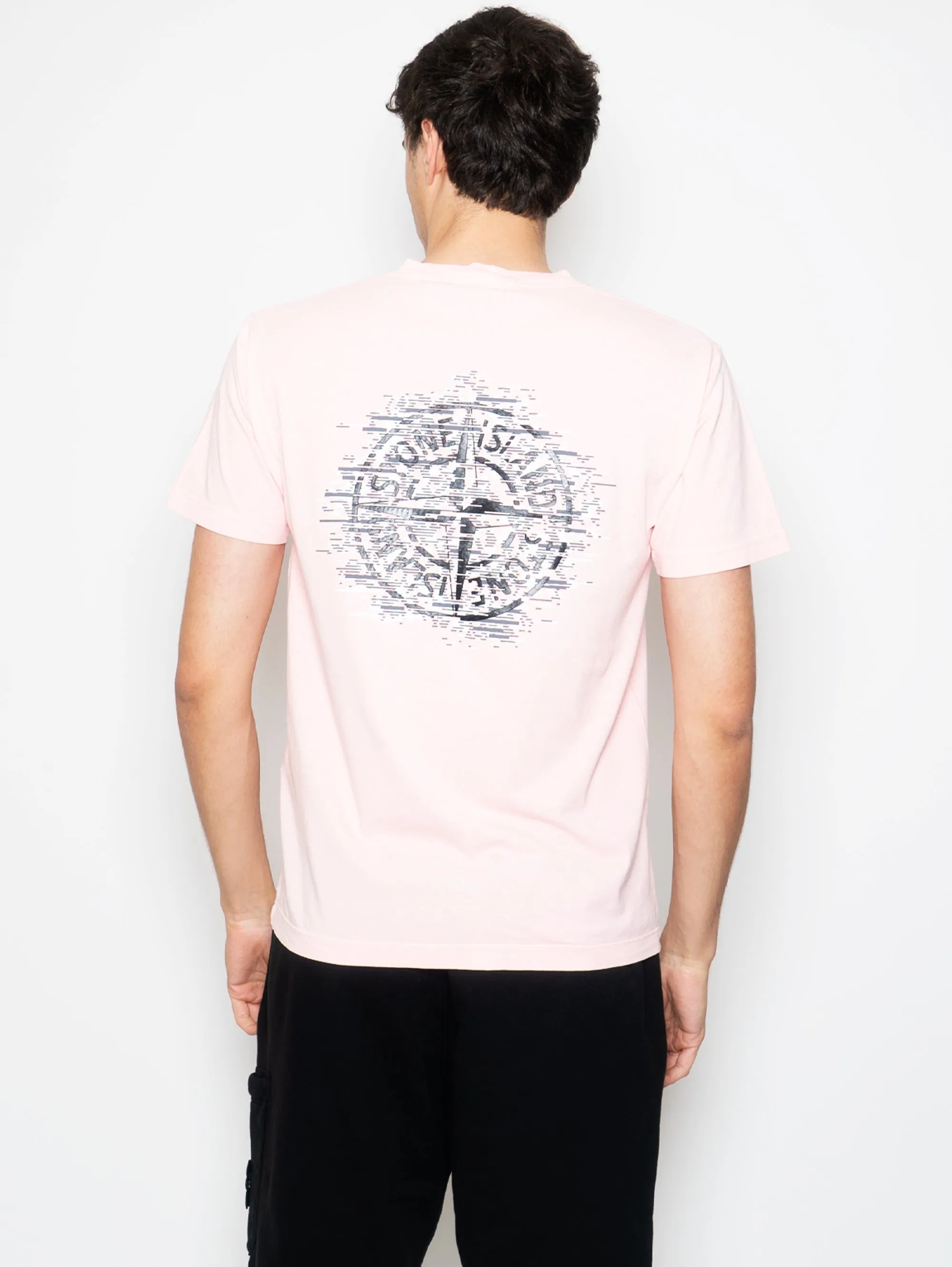 T-shirt Girocollo con Stampa Istituzionale Rosa