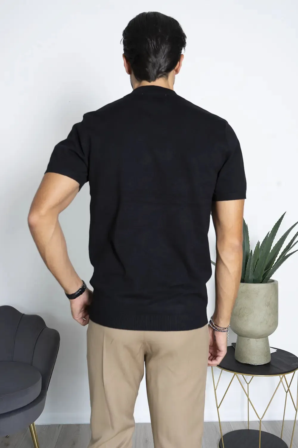 T-Shirt In Maglia Mezzo collo Costine Art. Ts248