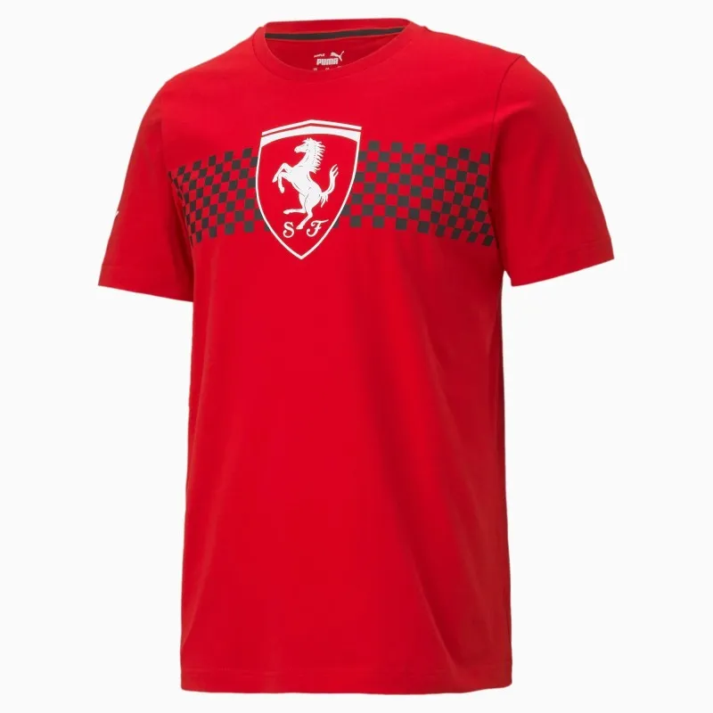 T-shirt Scuderia Ferrari Bandiera a Scacchi Uomo