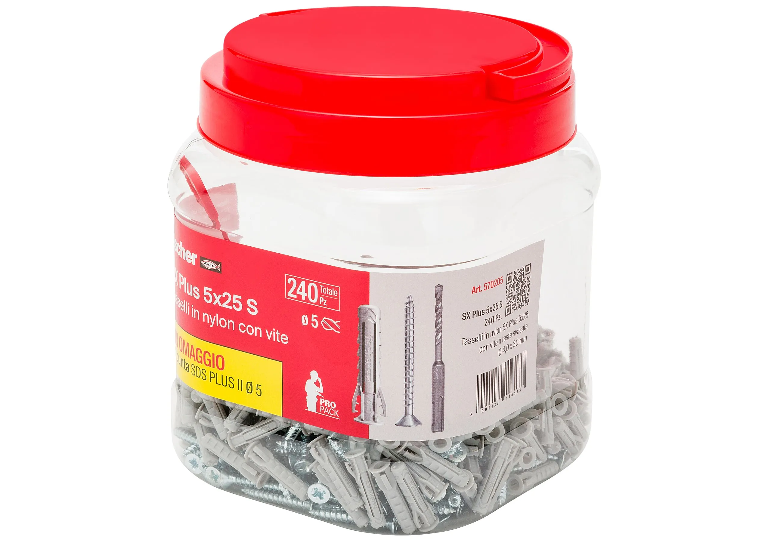 Tassello Fischer Fixings in Nylon, Ø fissaggio 5mm, L. 25mm