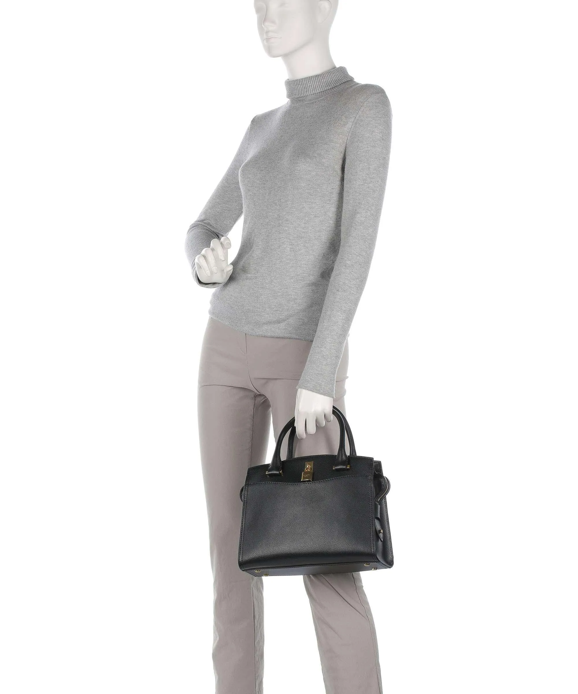 Ted Baker Crinkon Borsa a mano pelle di vacchetta saffiano nero  