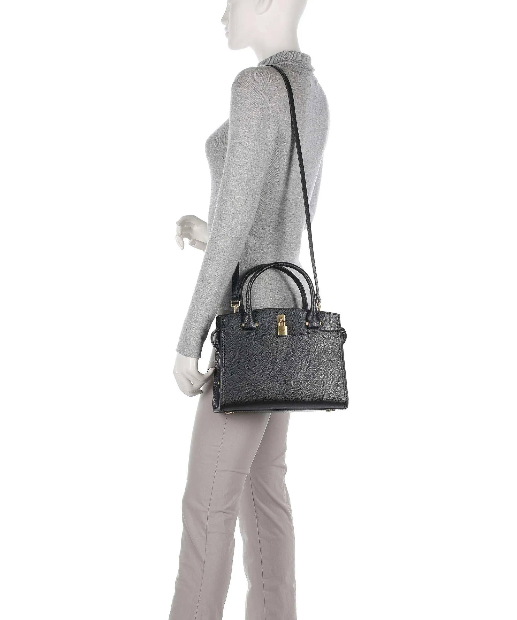  Ted Baker Crinkon Borsa a mano pelle di vacchetta saffiano nero  