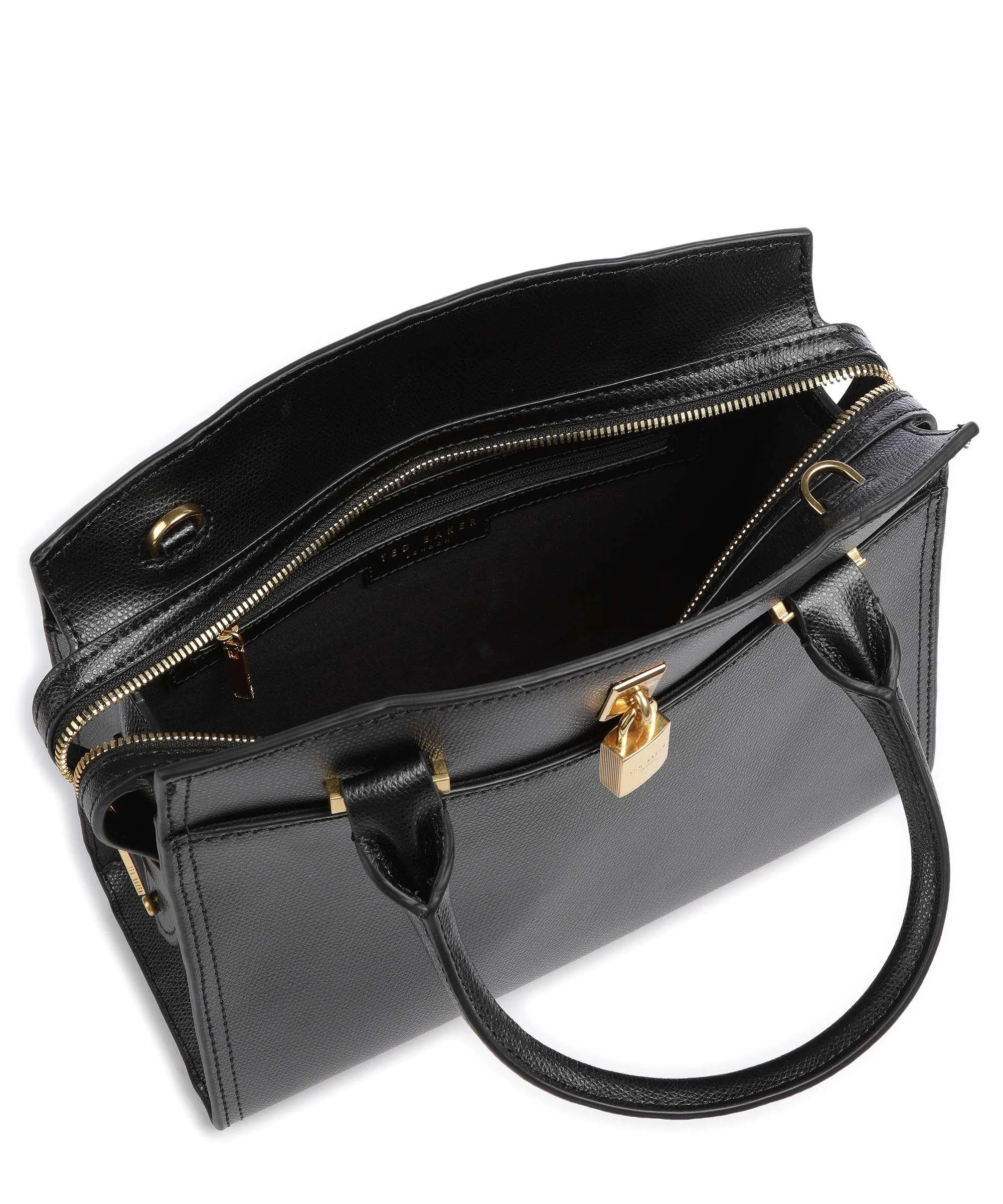  Ted Baker Crinkon Borsa a mano pelle di vacchetta saffiano nero  