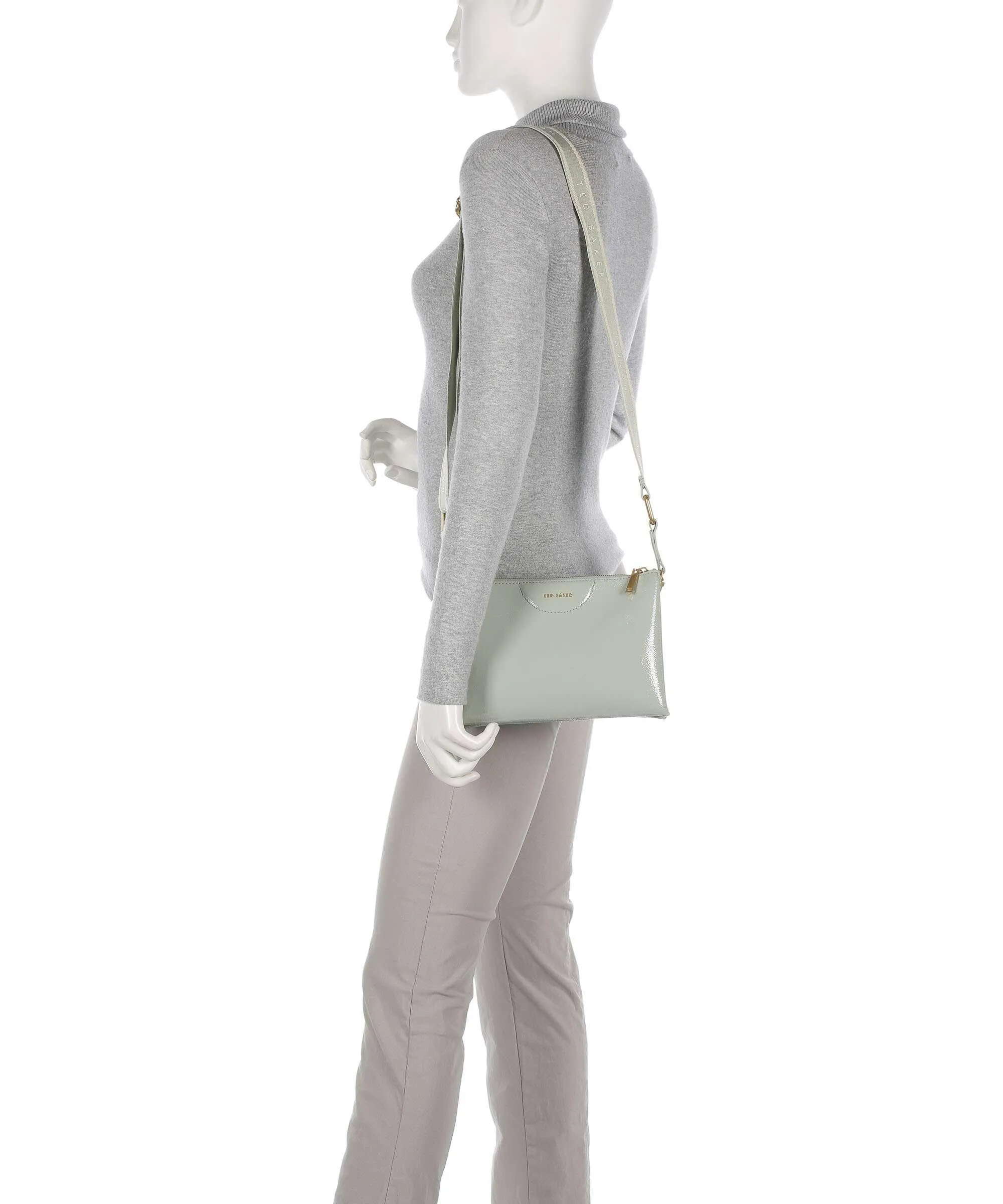  Ted Baker Esille Borsa a tracolla pelle verniciata verde menta  