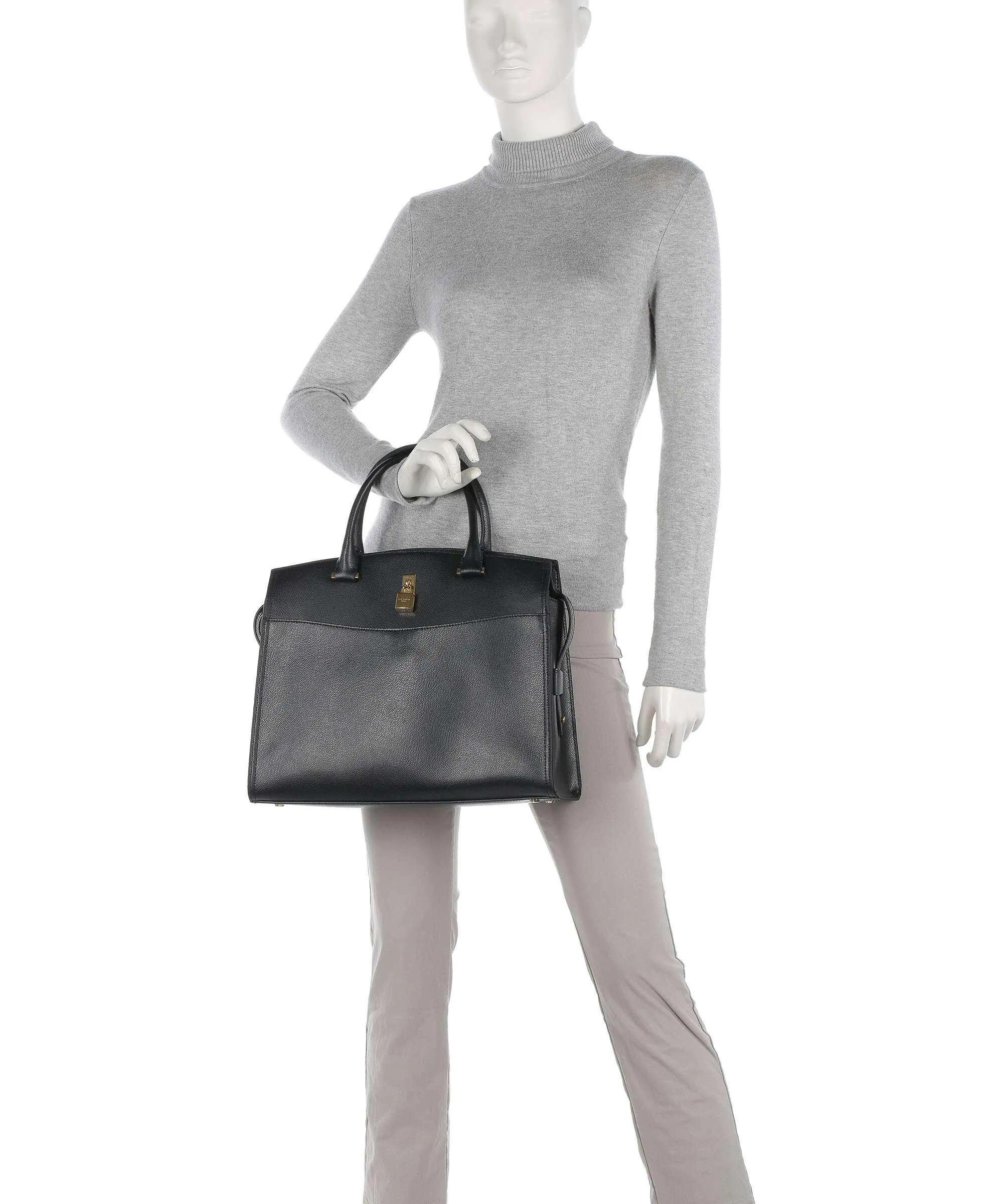  Ted Baker Nialina Borsa a mano pelle di vacchetta grana nero  