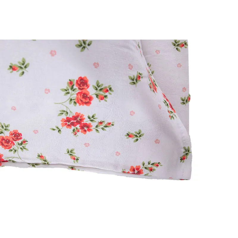 Tendenza floreale Completo letto Raso Fiorellini rossi due piazze