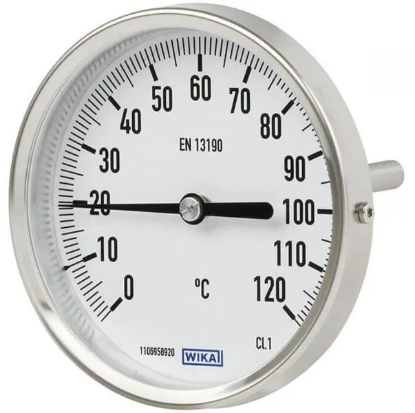 Termometro a quadrante WIKA, 0 → +120 °C Classe 1 secondo EN 13190, Ø quadrante 160mm, Quadrante