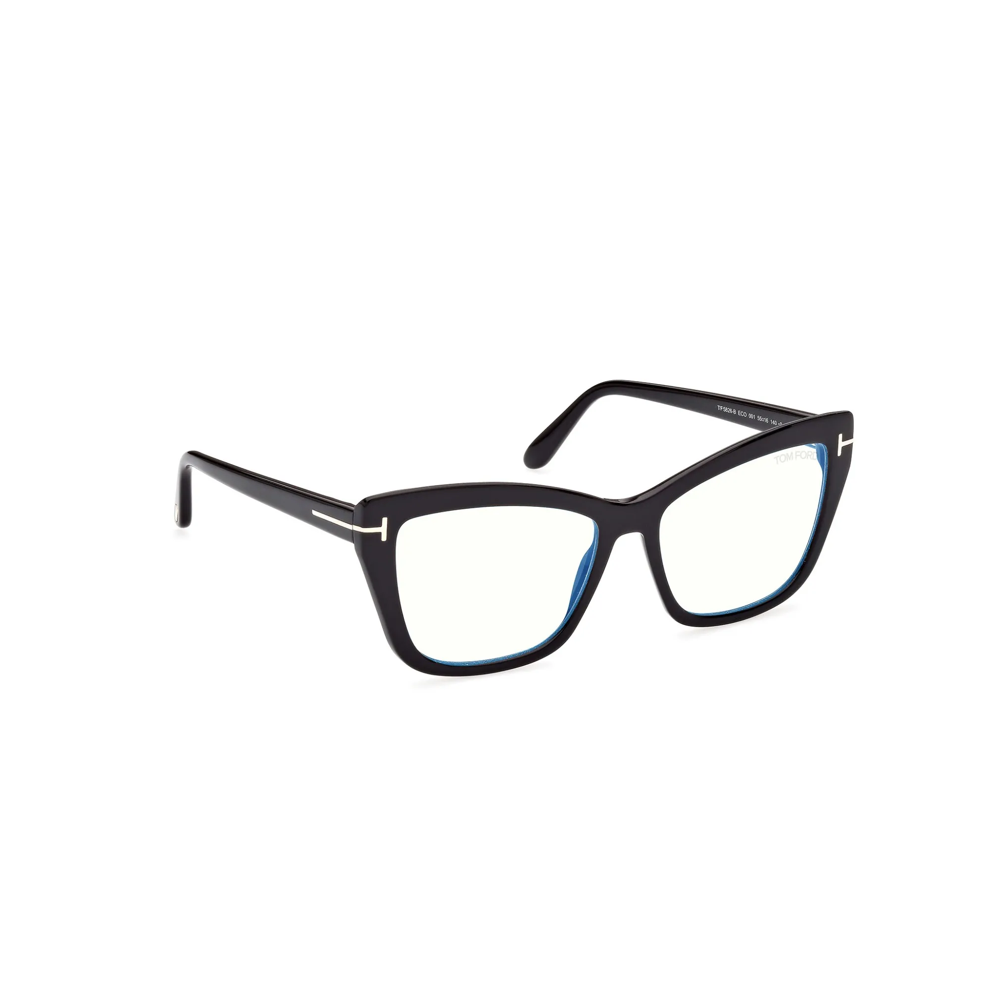   Tom Ford FT 5826-B Blu Filter 001 Nero Lucido | Occhiale Da Vista Donna 