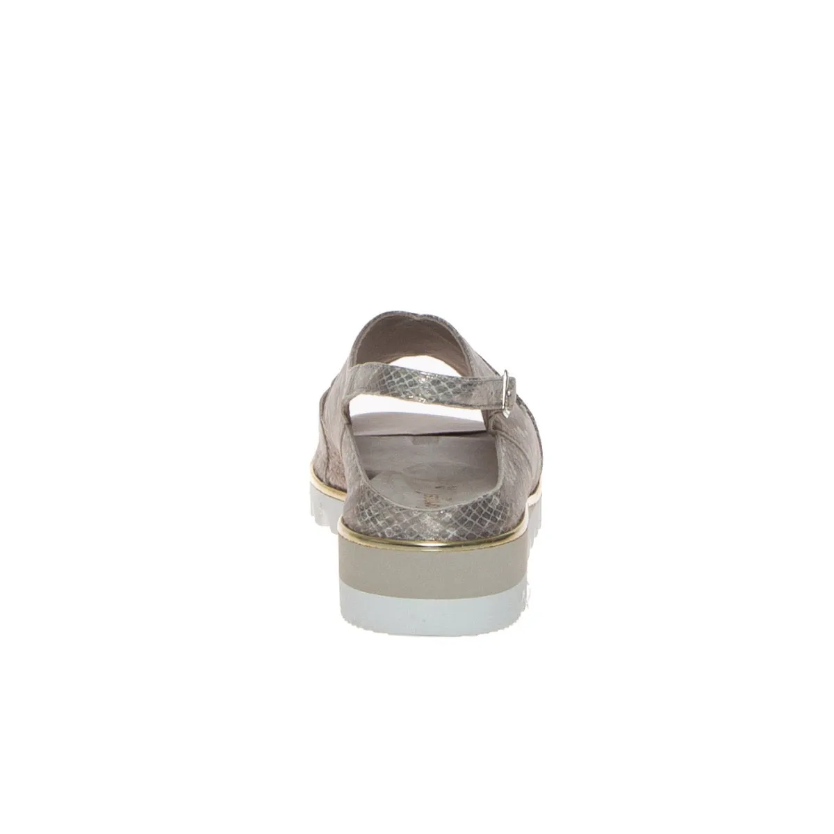 TOMASI LEOPOLDA SANDALO LAMINATO RETTILE ARGENTO  