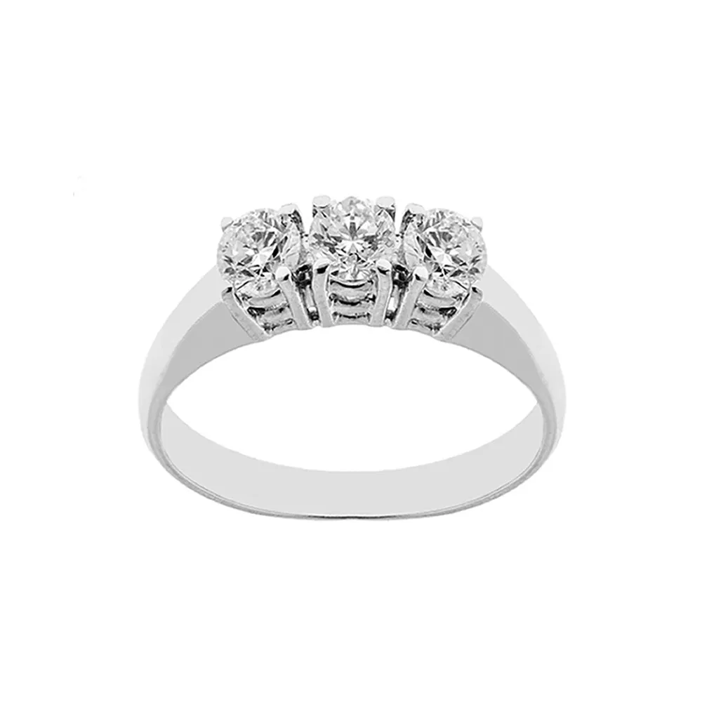 Trilogy in oro bianco 18 Kt 750/1000 con diamanti Kt 0.75