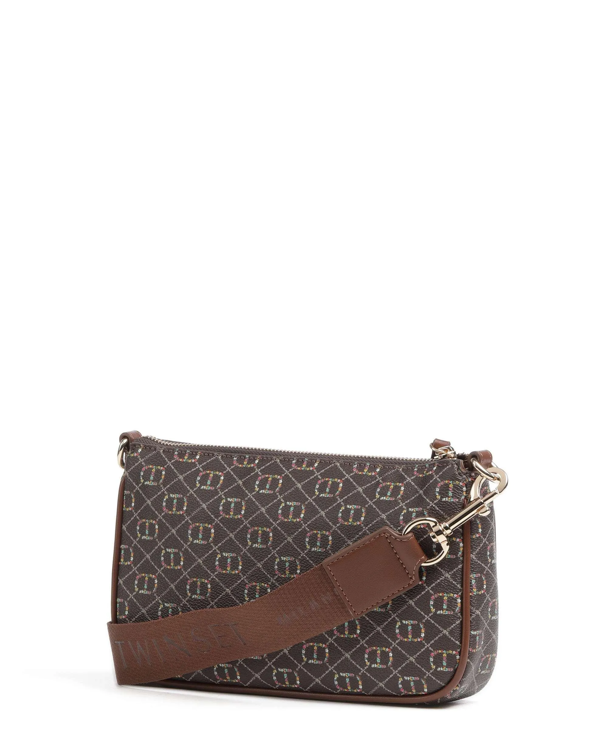  Twinset Floral T Borsa a tracolla pelle sintetica marrone  