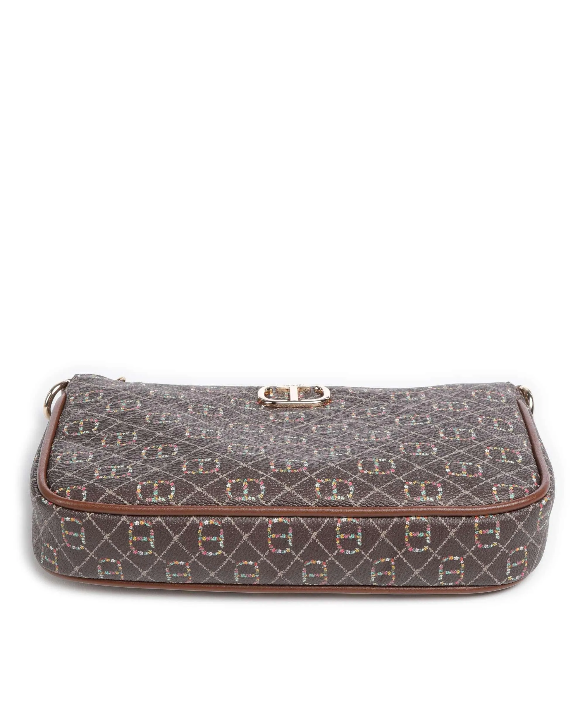  Twinset Floral T Borsa a tracolla pelle sintetica marrone  