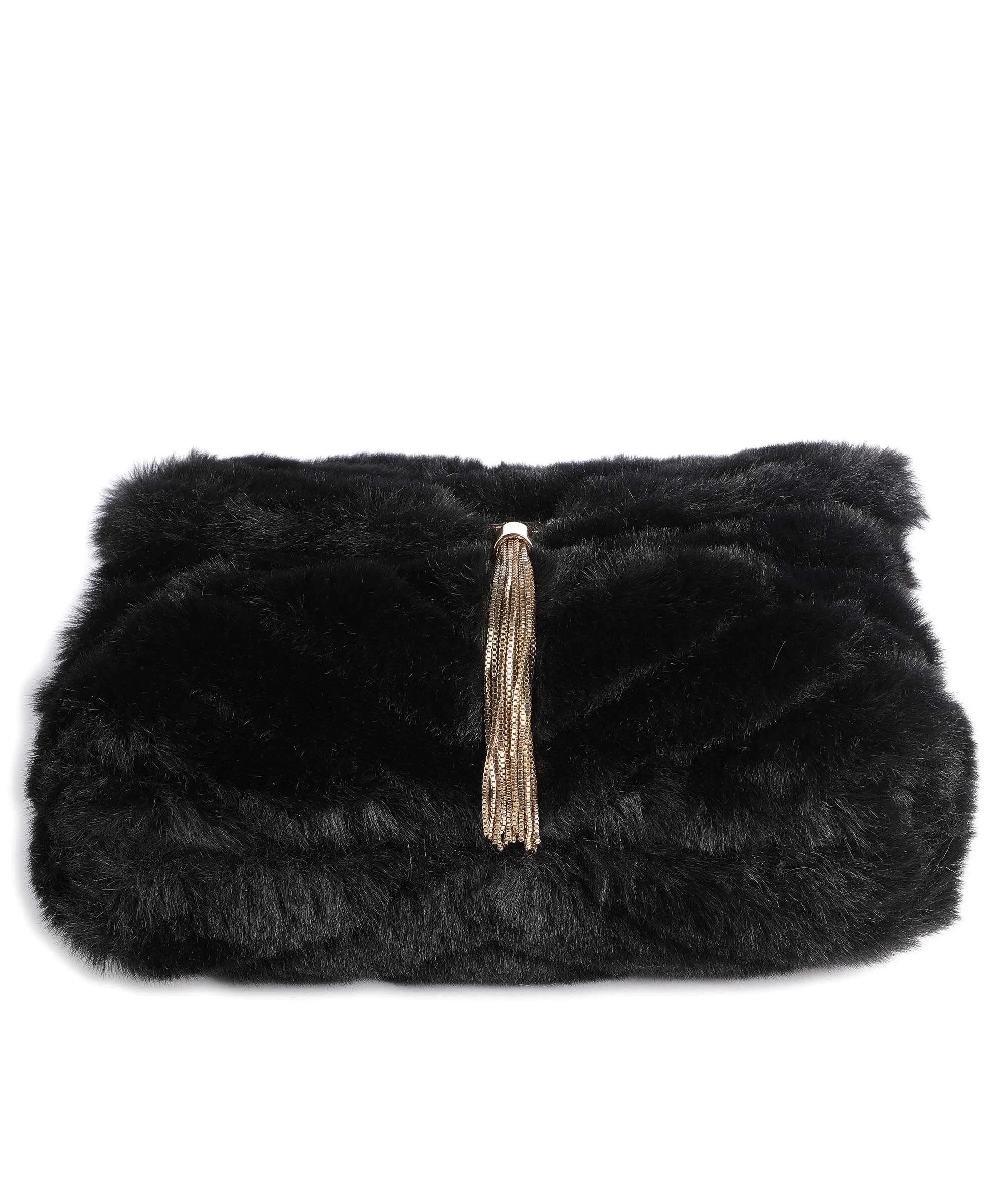  Twinset Soft Dreamy Borsa a spalla eco-pelliccia nero  