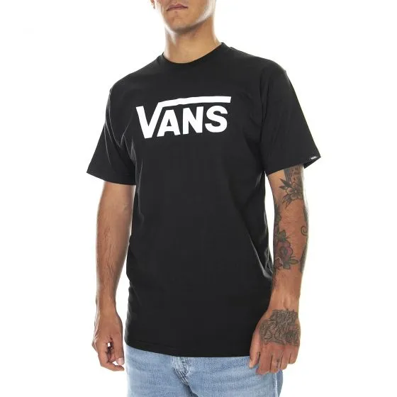 Vans Classic Logo T-Shirt - Black / White - Maglietta Girocollo Uomo Nera     