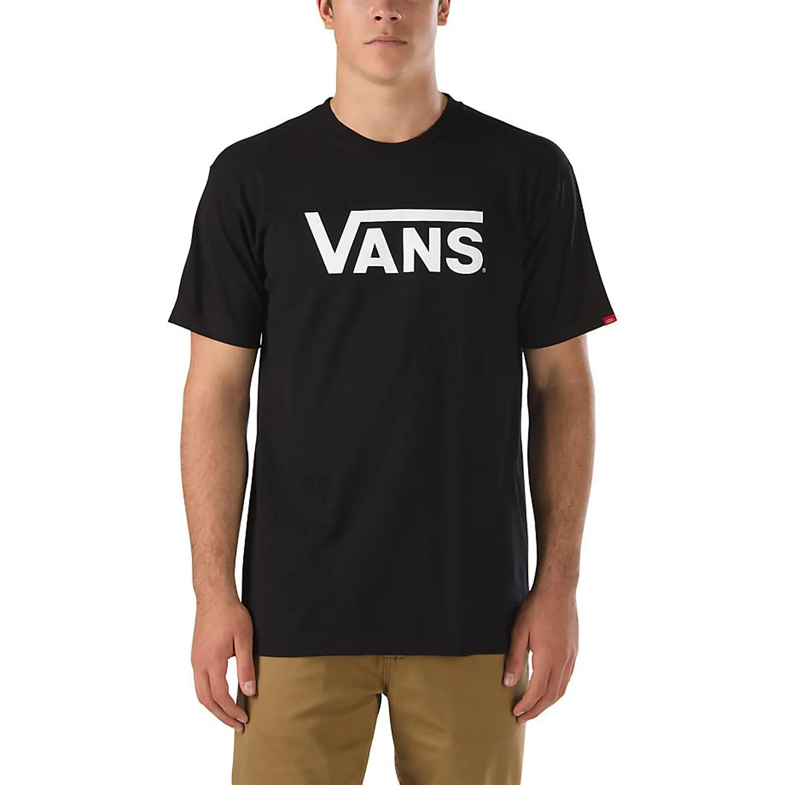 Vans Classic Logo T-Shirt - Black / White - Maglietta Girocollo Uomo Nera     