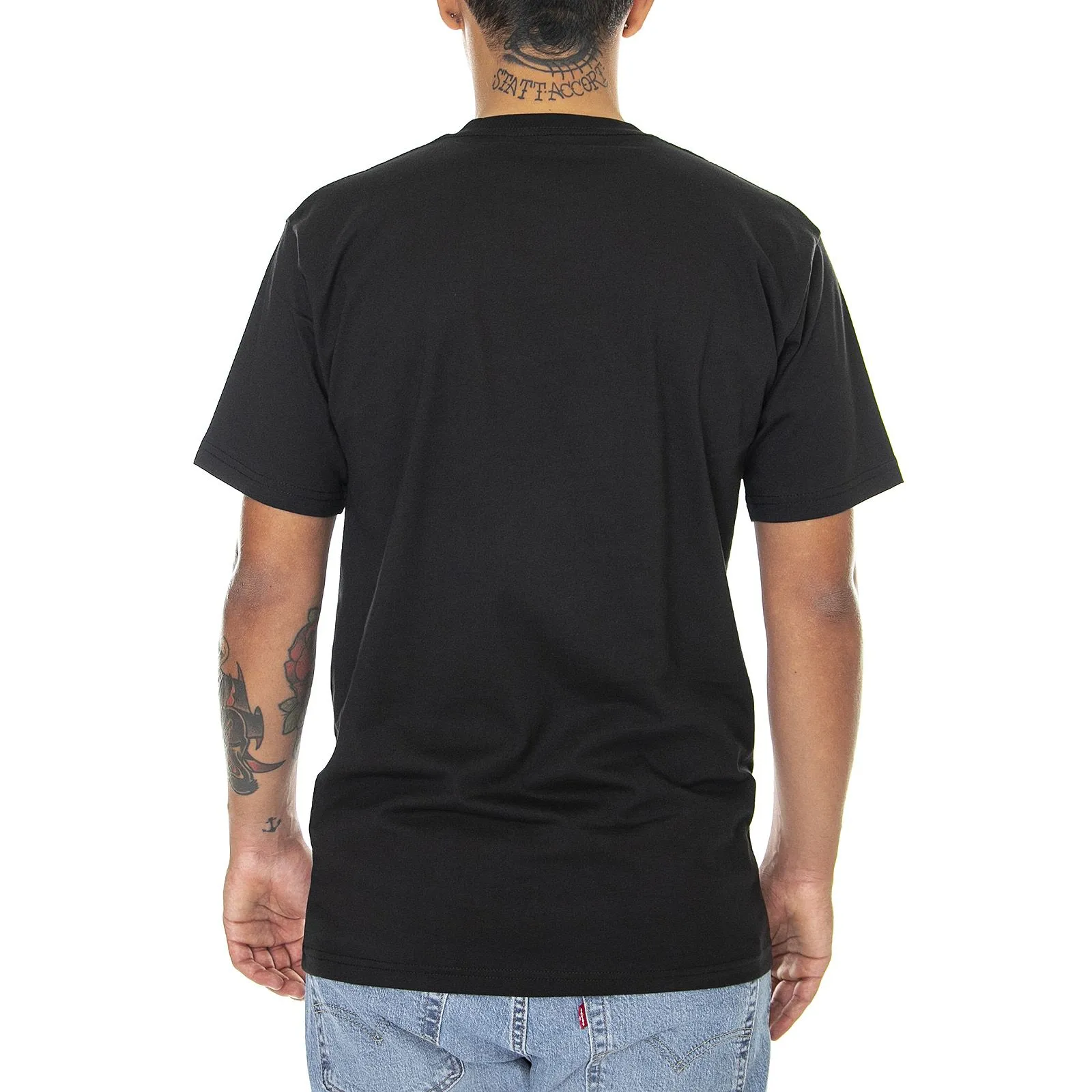 Vans Classic Logo T-Shirt - Black / White - Maglietta Girocollo Uomo Nera     