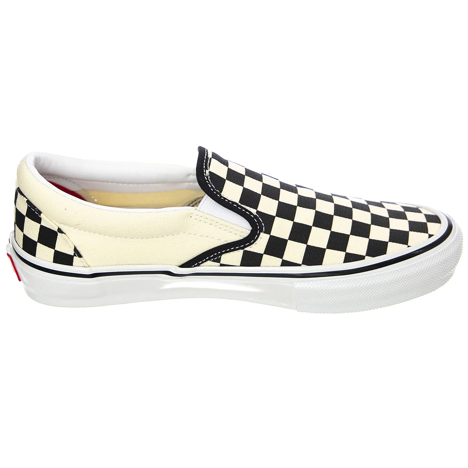 Vans Mens Skate Slip-On Shoes - Black / Off White Checkerboard - Scarpe Slip-On Profilo Basso Uomo Nere / Bianche    
