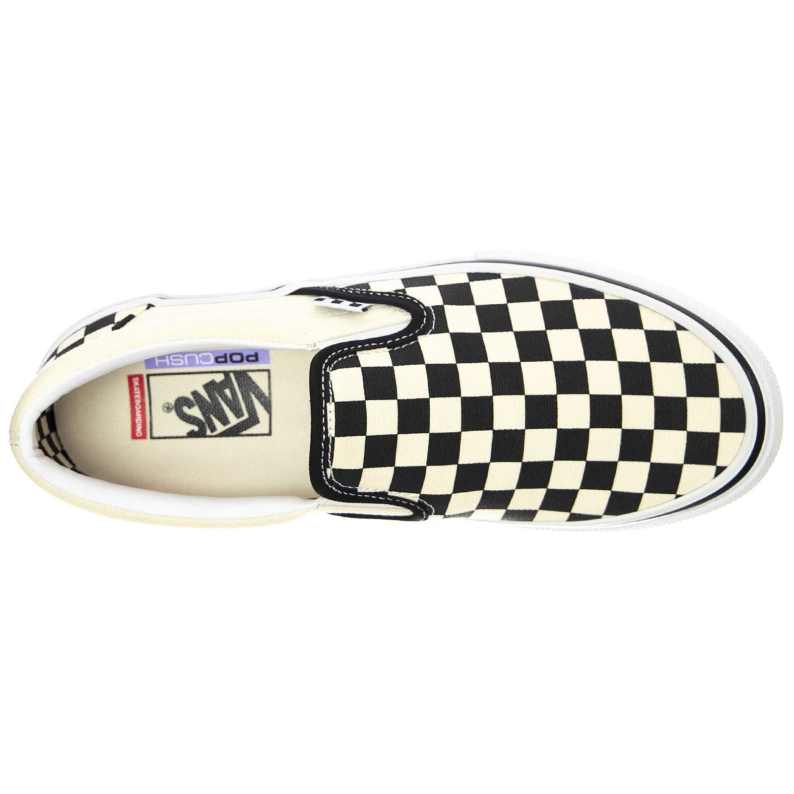 Vans Mens Skate Slip-On Shoes - Black / Off White Checkerboard - Scarpe Slip-On Profilo Basso Uomo Nere / Bianche    