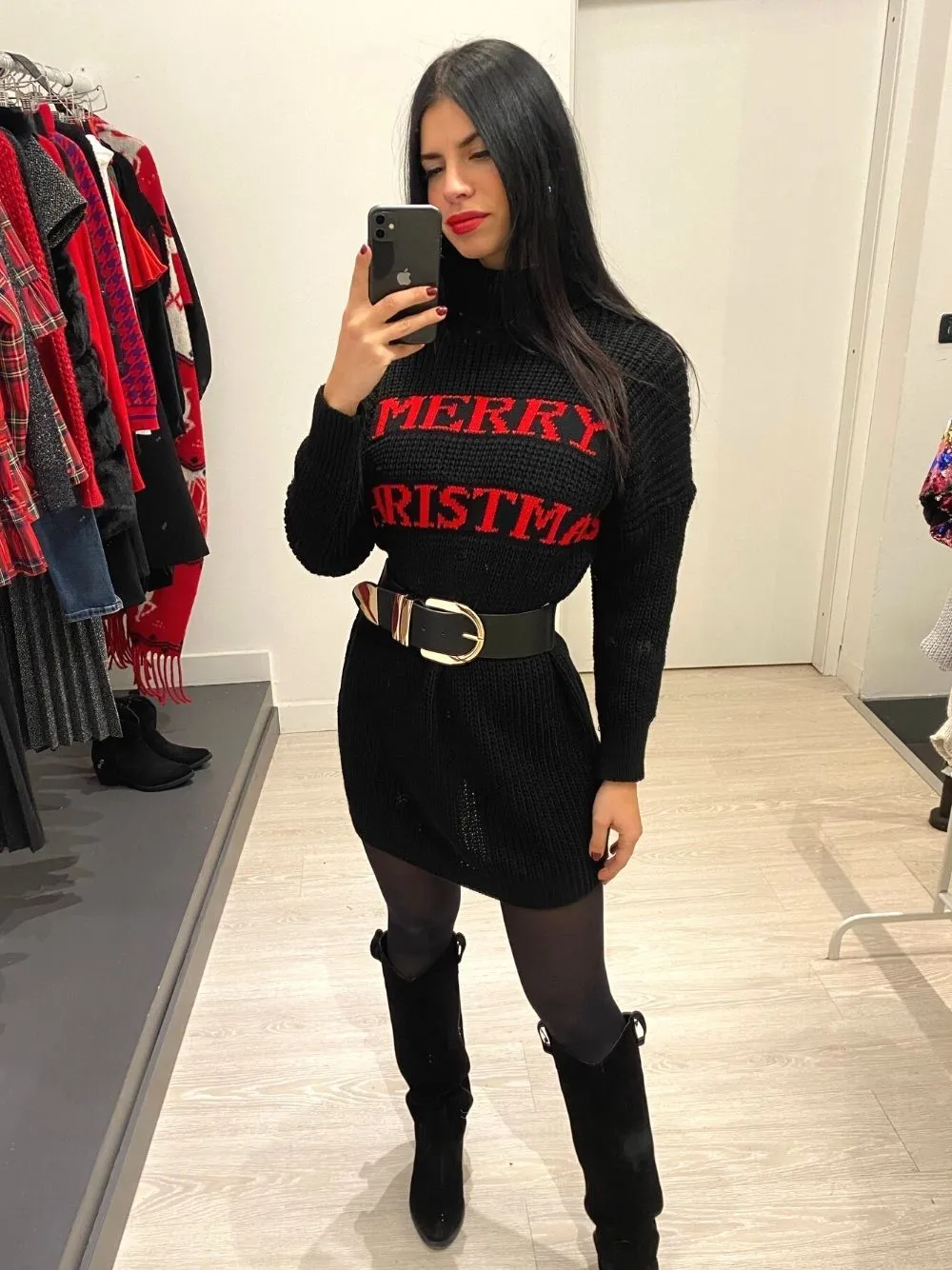 Vestito corto merry xmas