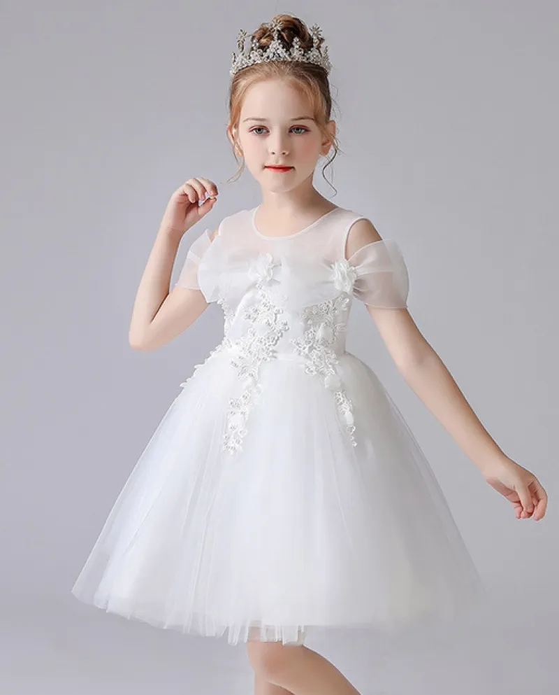 Vestito da ragazza Vestito da principessa per bambini Abito da ragazza di fiori in maglia soffice Dre
