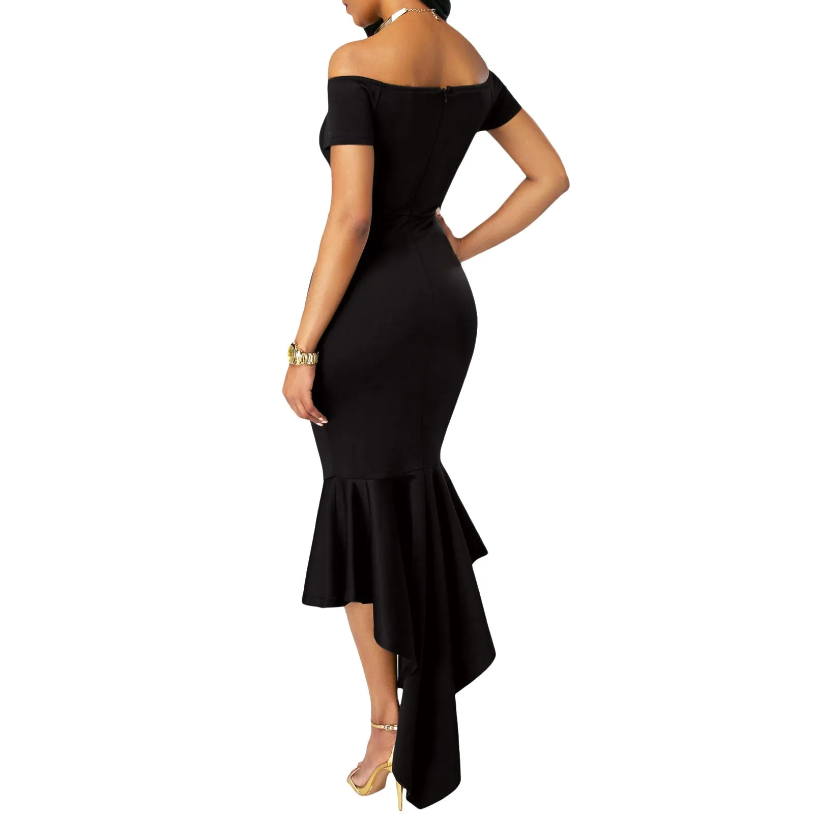 Vestito donna miniabito asimmetrico DL-2168